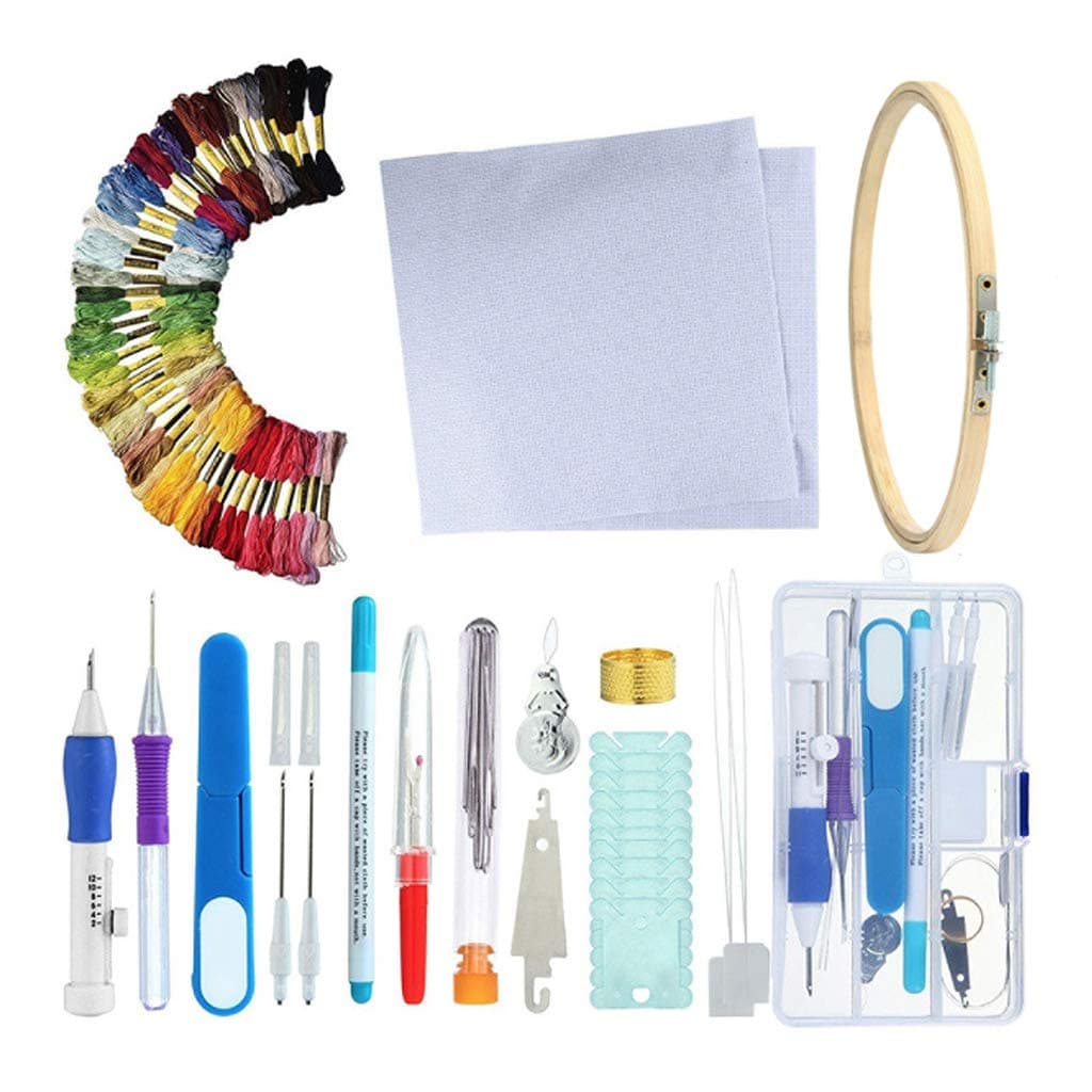 Glossia DIY Magic Embroidery Stitching Punch Needle Tool Stitching Punch Pen with Case Sets DIY Craft Sewing Tool for Embroidery