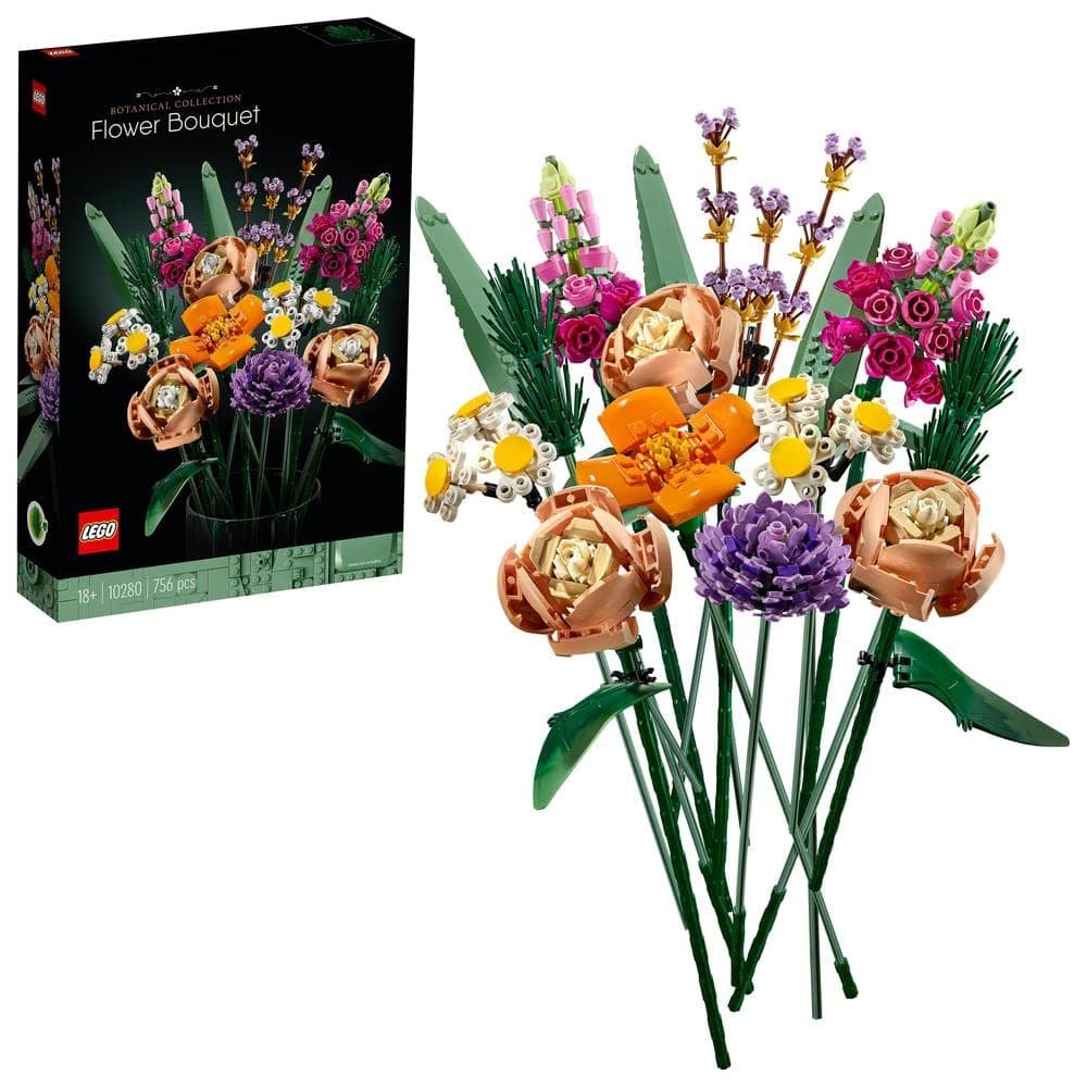 LEGO Botanicals Flower Bouquet - Artificial Flowers Set for Adults incl. Roses, Snapdragons, Poppies, Asters & Daisies - Ramadan Gift Idea for Women and Men - Botanical Collection - 10280