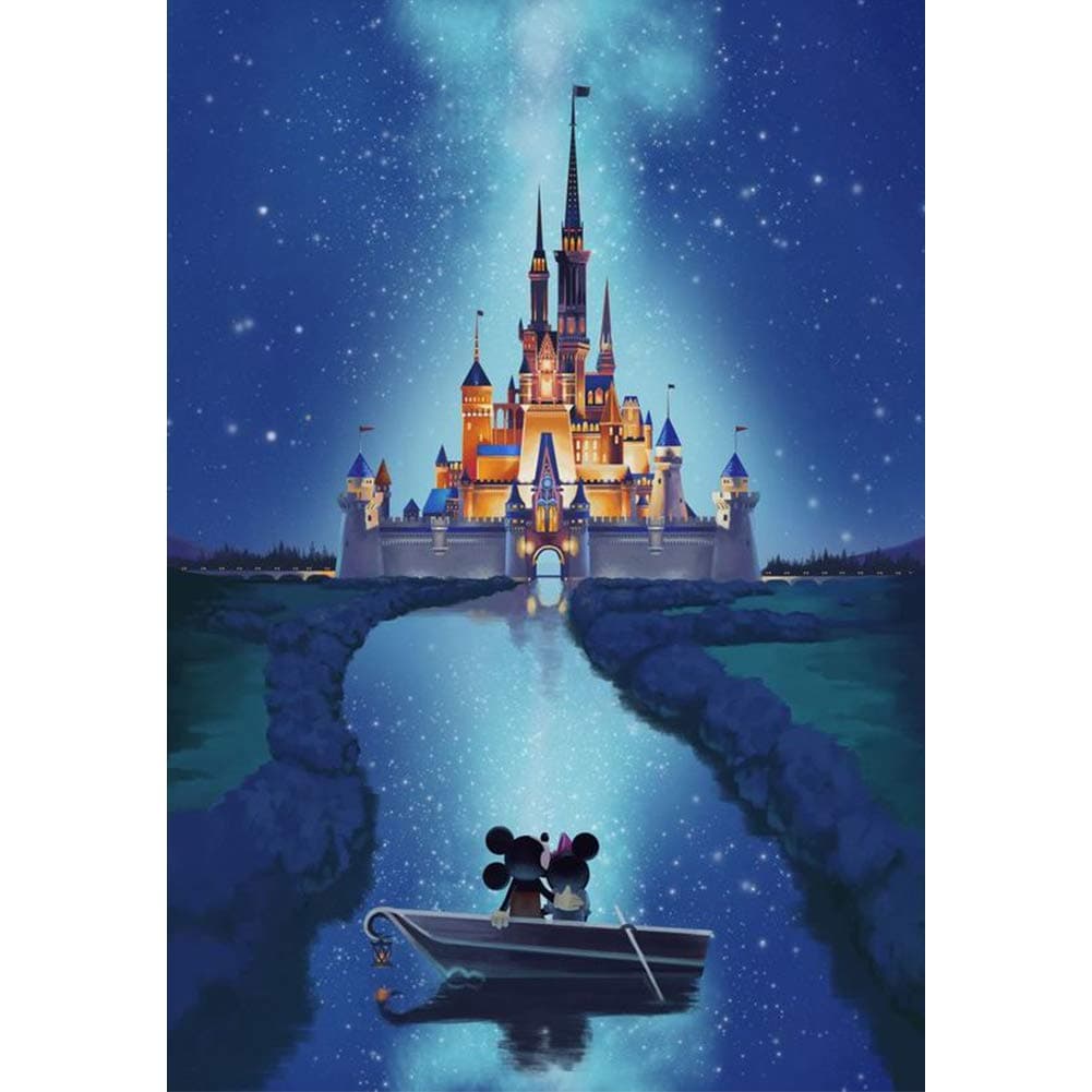 DIY 5D Diamond Painting Kits for Adults, 16"X12" Night Castle Full Drill Diamond Painting Rhinestone Embroidery Pictures Cross Stitch Arts Crafts for Living Room Home Wall Decor