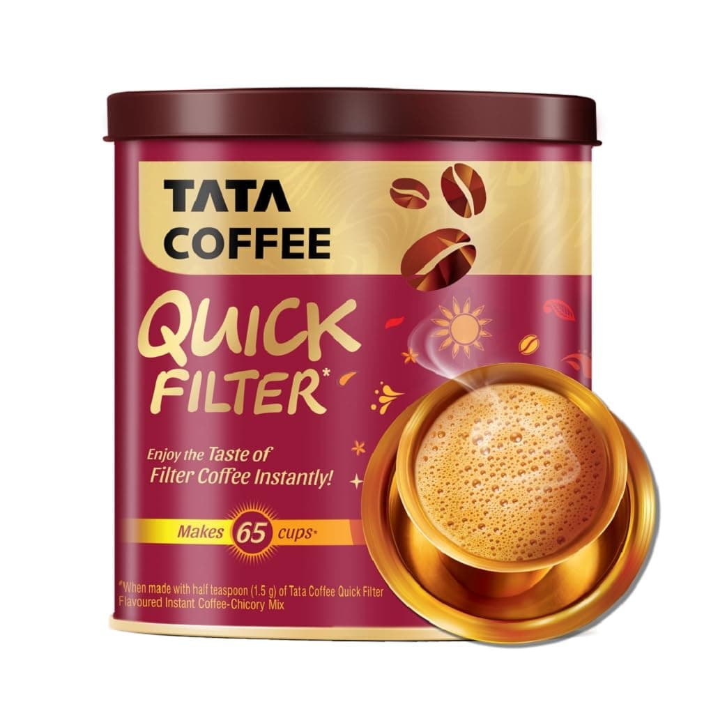 Tata Coffee Grand Quick Filter Tin, 100g Powder, Canister