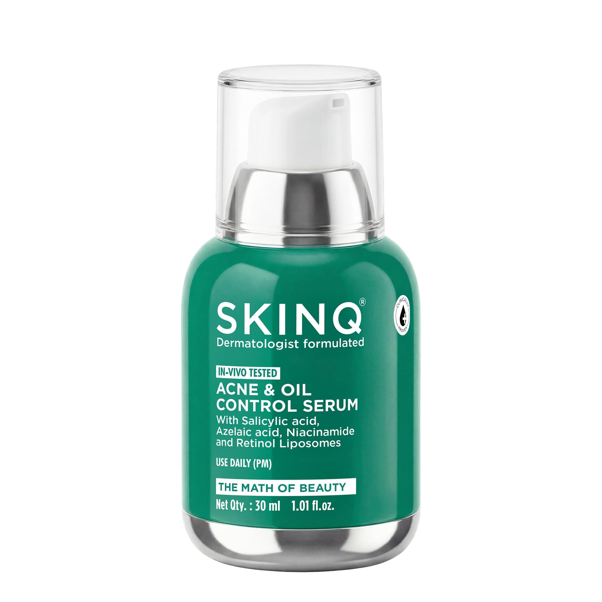 SkinQ Oil & Acne Control Elixir 30ml with Niacinamide, Salicyclic Acid & Retinol Liposomes | Reduces Scars, Unclogs Pores & Controls Excess Oil for All Skin Types | Sutaible for Men & Women
