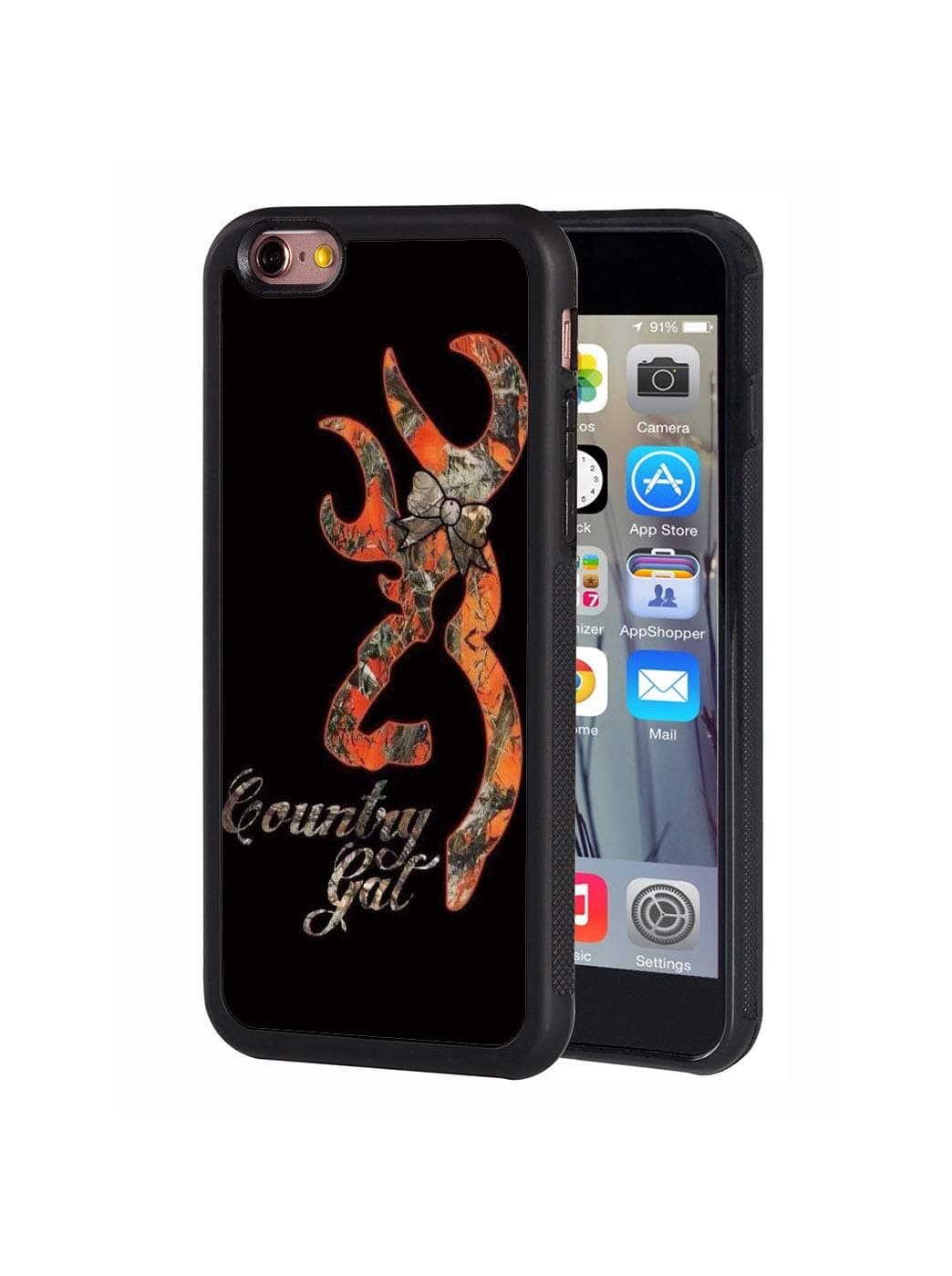 iPhone 6 Case,iPhone 6s Case,Browning Deer Camo Country Girl Design Slim Anti-Scratch TPU Rubber Protective Case Cover for Apple iPhone 6/iPhone 6s 4.7 inch