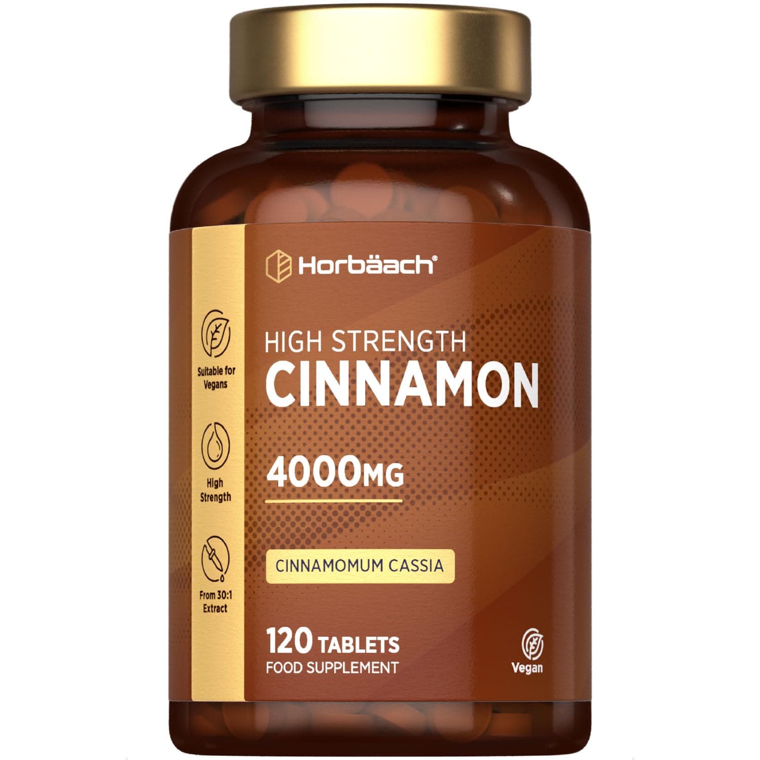 Cinnamon Tablets 4000mg | High Strength Cinnamon Extract Supplement | 120 Vegan Tablets | by