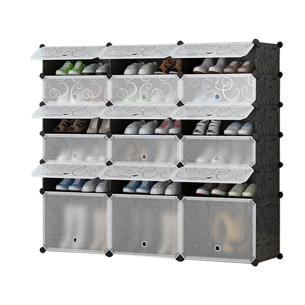 DIY Portable Shoe Rack Made of Plastic Shoe Storage Organizer Design Your Own(3 row 6 tier)