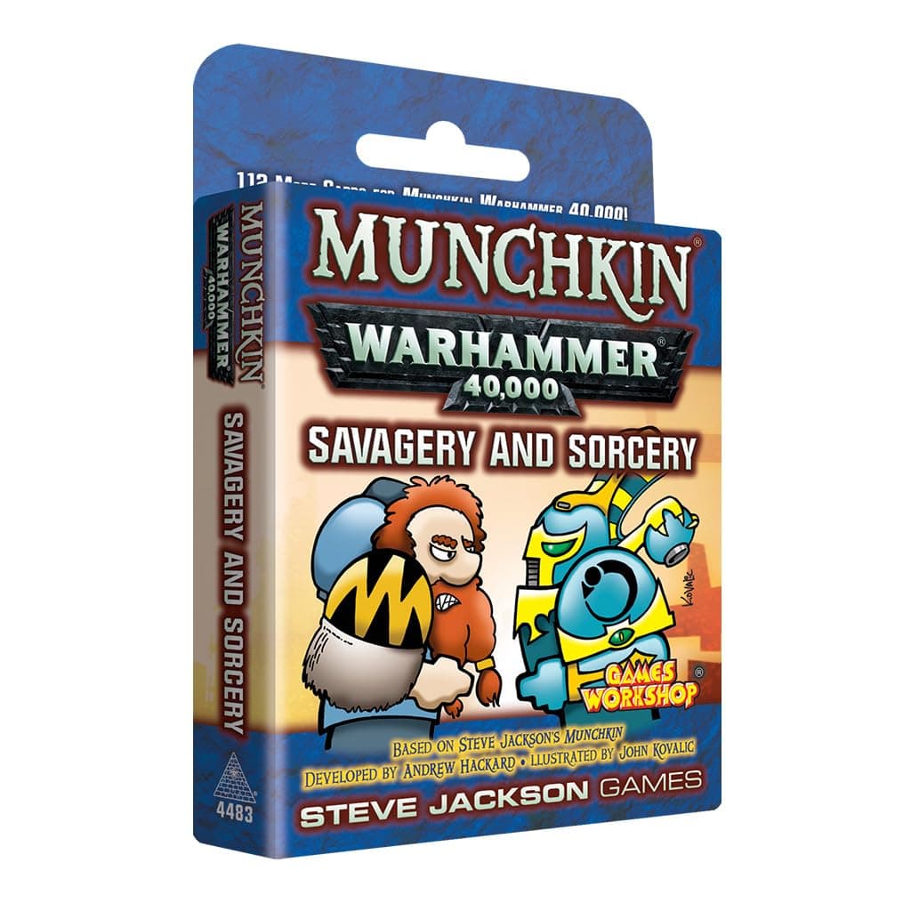 Munchkin Warhammer 40,000: Savagery and Sorcery Card Game (Expansion) | 112 Cards | Family Game | Fantasy Adventure RPG | Ages 10+ | 3-6 Players | Avg Play Time 120 Min | Steve Jackson Games