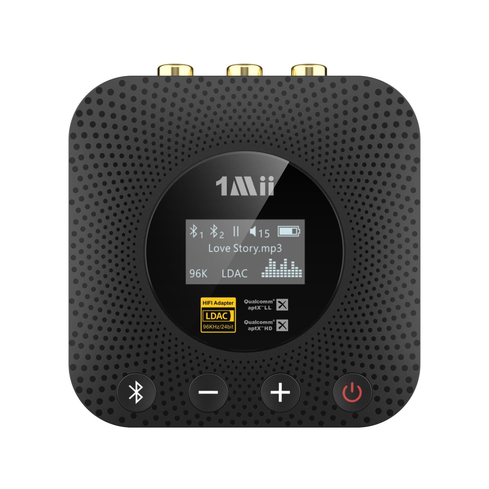 B06HD+ Bluetooth 5.3 High Resolution Music Receiver for Home Stereo with LDAC, HiFi Bluetooth Audio Adapter with Audiophile DAC, Volume Control, aptX HD, OLED Display