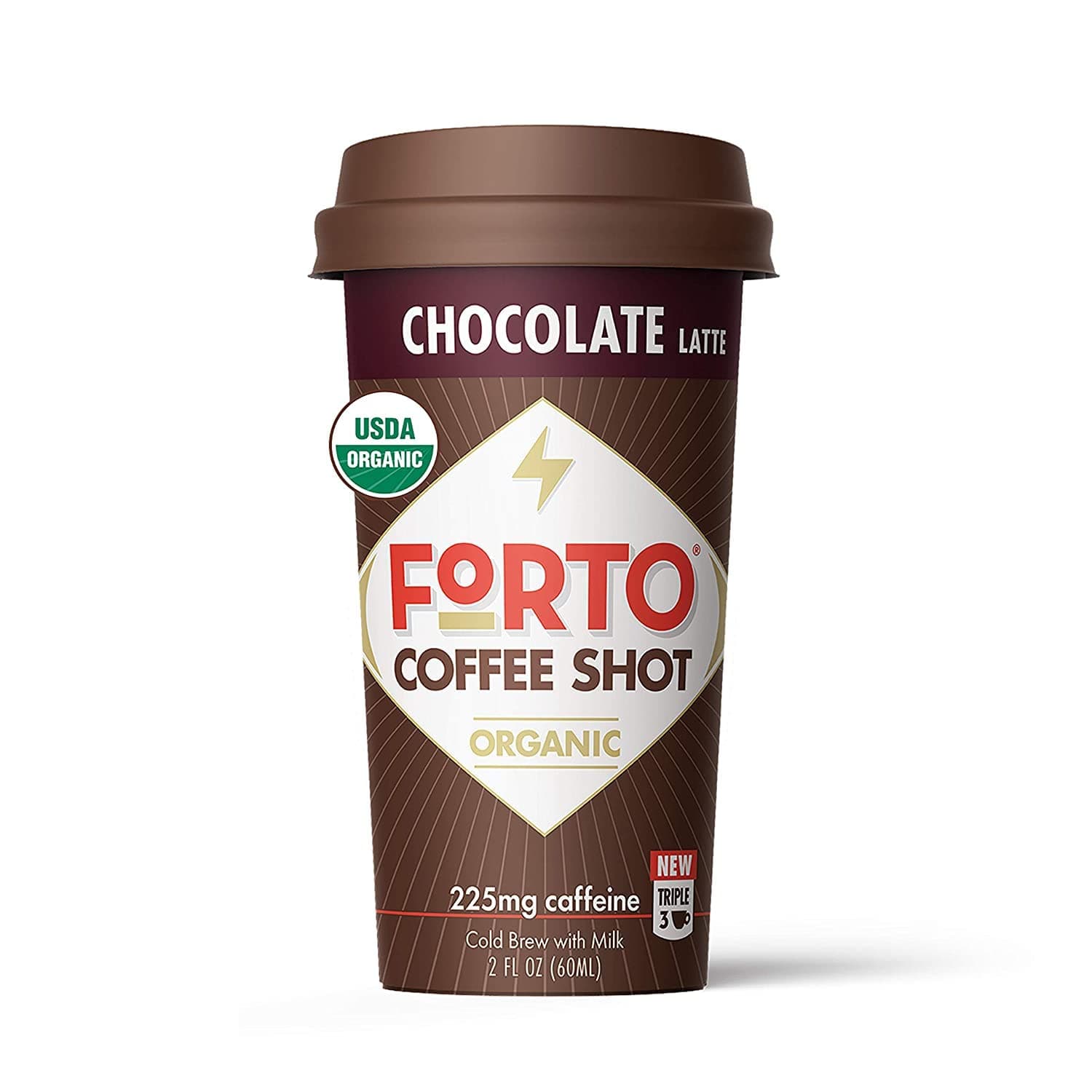 FORTO Coffee Shots - 200mg Caffeine, Chocolate Latte, Ready-to-Drink on the go, High Energy Cold Brew Coffee - Fast Coffee Energy Boost, Pack of 6