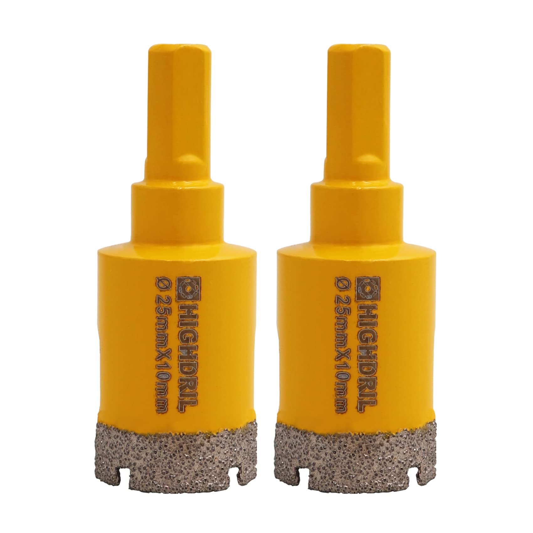 HIGHDRIL 2Pcs Diamond Core Drill Bit,Diameter 25mm 1" with Triangle Shank Vacuum Brazed Hole Saw for Concrete Granite Marble Glass Porcelain Tile Masonry Brick