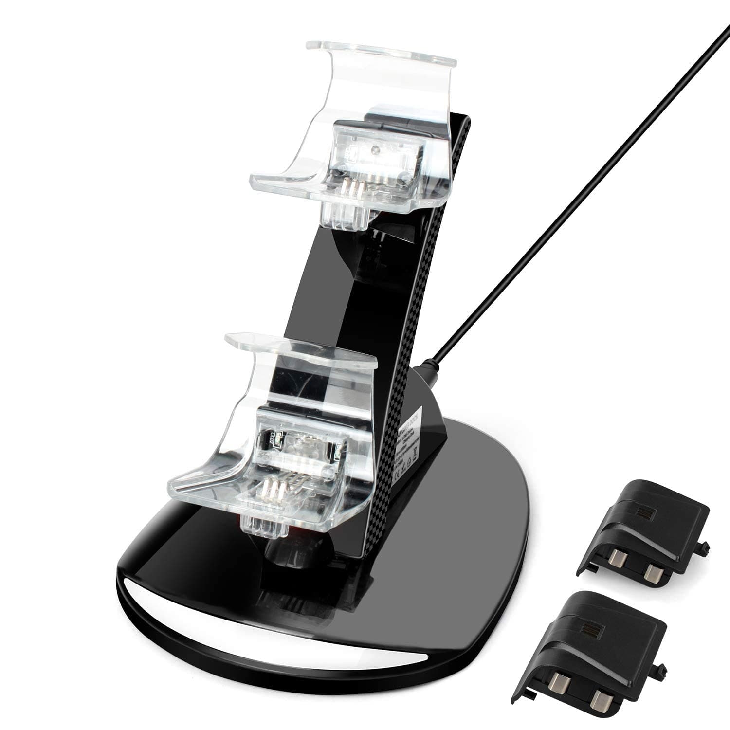 Xbox One Controller Charger with 2x1200 mAh Rechargeable Battery Packs for Xbox One/One S/One X/Xbox Elite Controller Dual Xbox Charging Station Dock