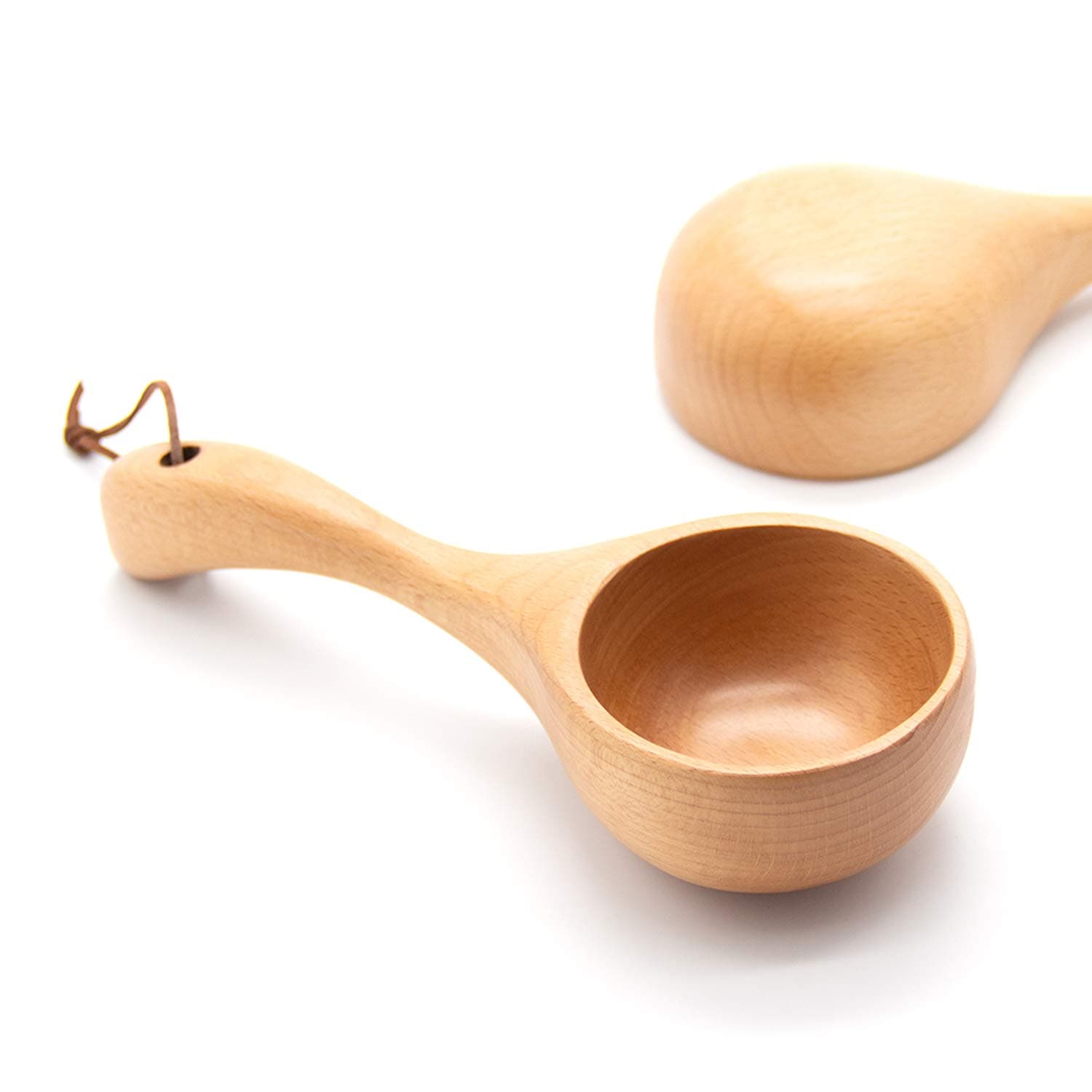KESAPLAN Bath Salt Scoop Wooden Ladle Spoon Scoops for Canisters Flour Scoop Ladles Wooden Cooking Spoons for Cooking, Serving and Stirring
