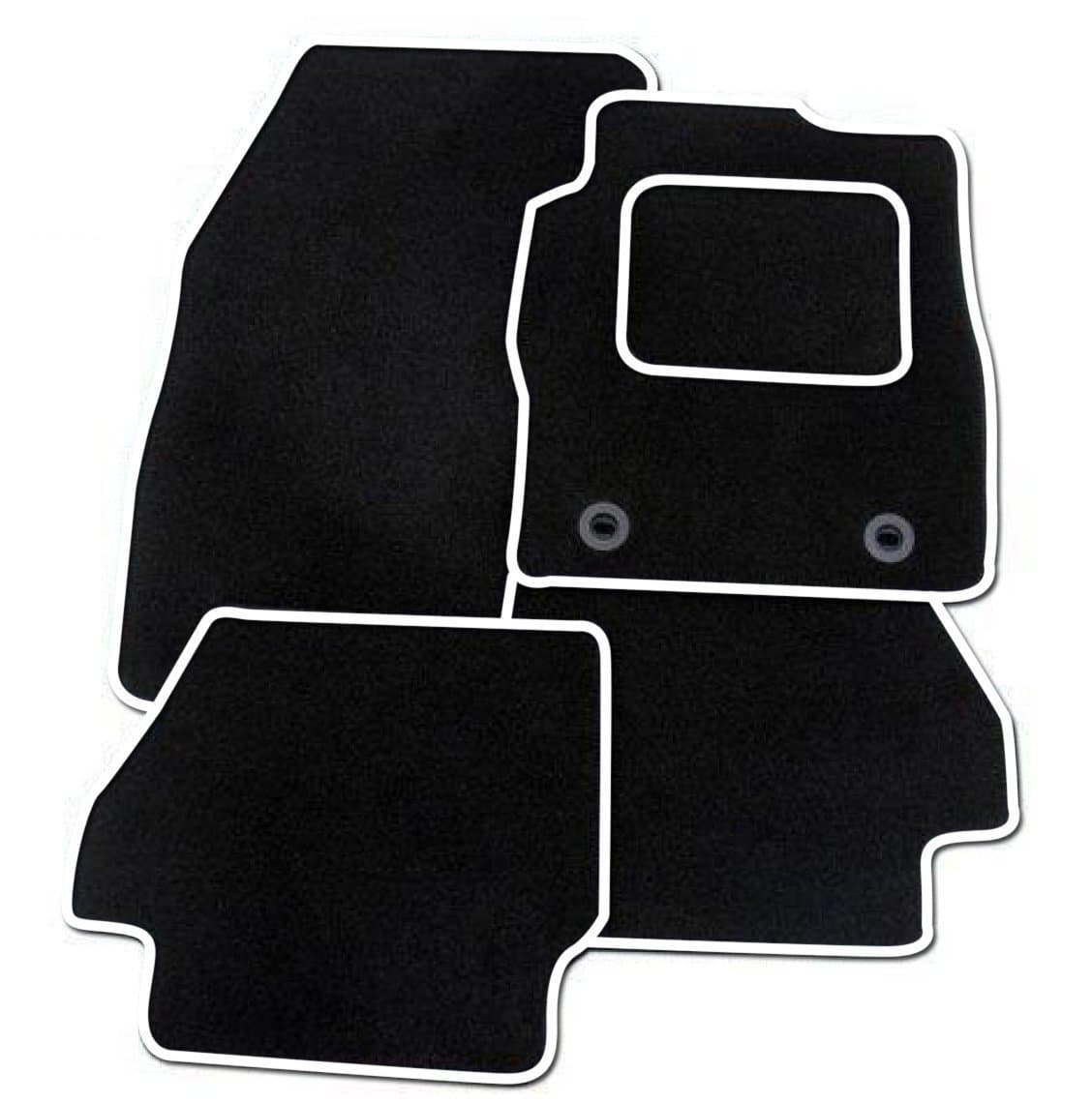 (2009-2012) BLACK + WHITE TRIM TAILORED CAR FLOOR MATS CARPET