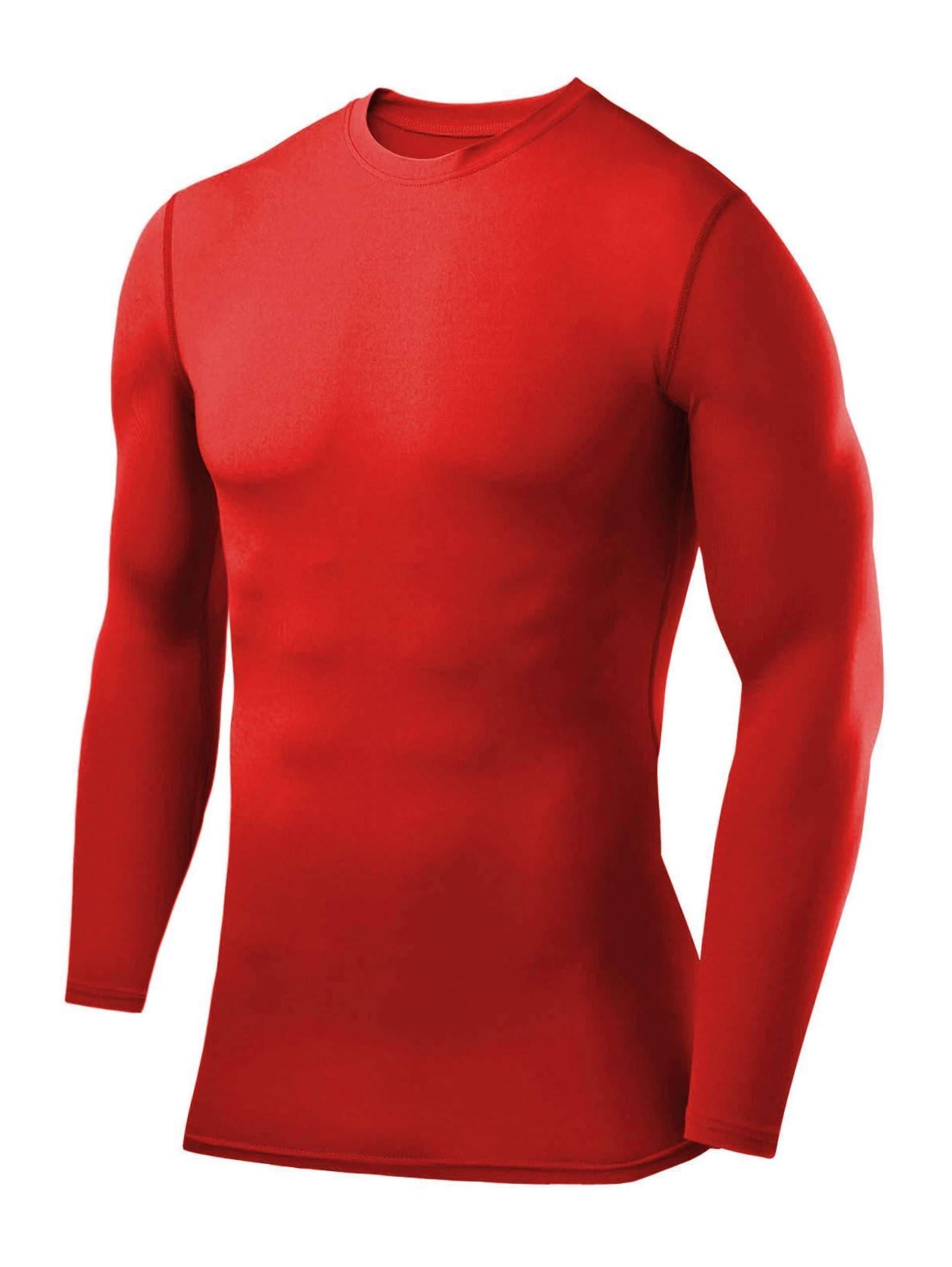 PowerLayer Men's Compression Base Layer Top Long Sleeve Under Shirt - Mock/Crew Neck