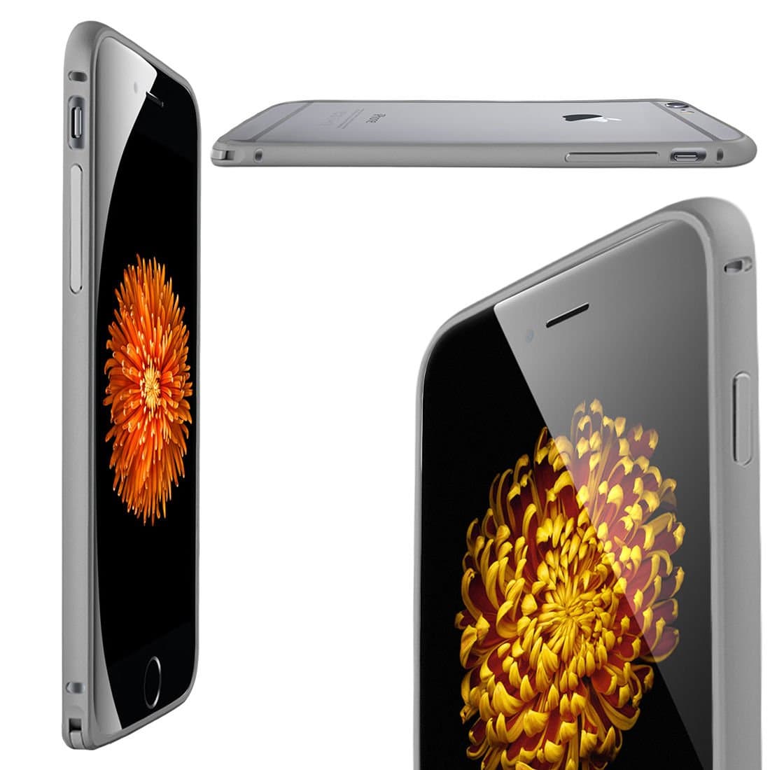 iPhone 6 Plus Case,Genisen iPhone 6 Plus (5.5-inch) [Iron Plus Series] Metal Frame Aluminum Bumper Case with -Tempered Glass LCD Film-Luxury Case for iPhone 6 Plus (5.5) (2014)-(Space Gray)