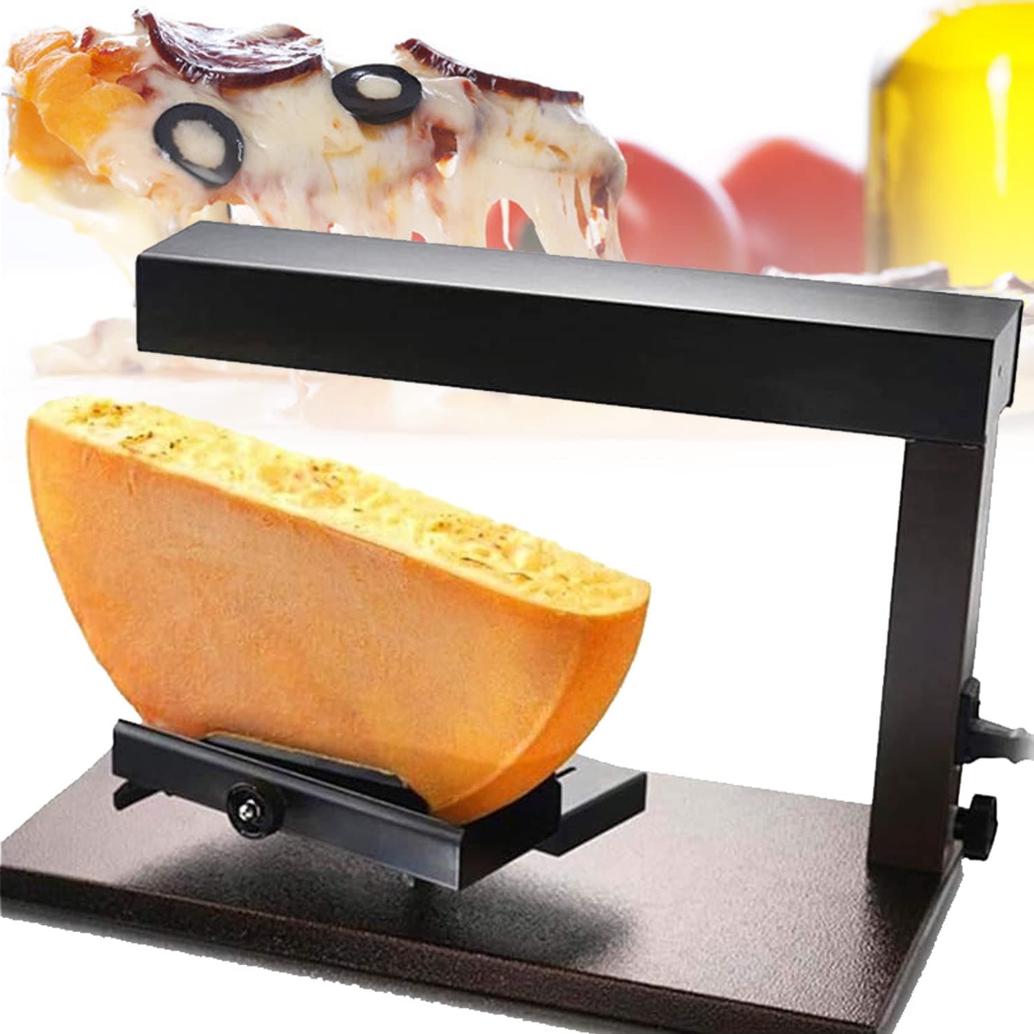 EAGLEG 750W Commercial Electric Raclette Cheese Melter Machine, Cheese Melting Machine with single zone/Double Heating Area the Cheese Melter, Easy to Operate for Makes Swiss Style Cheese Sauce,A