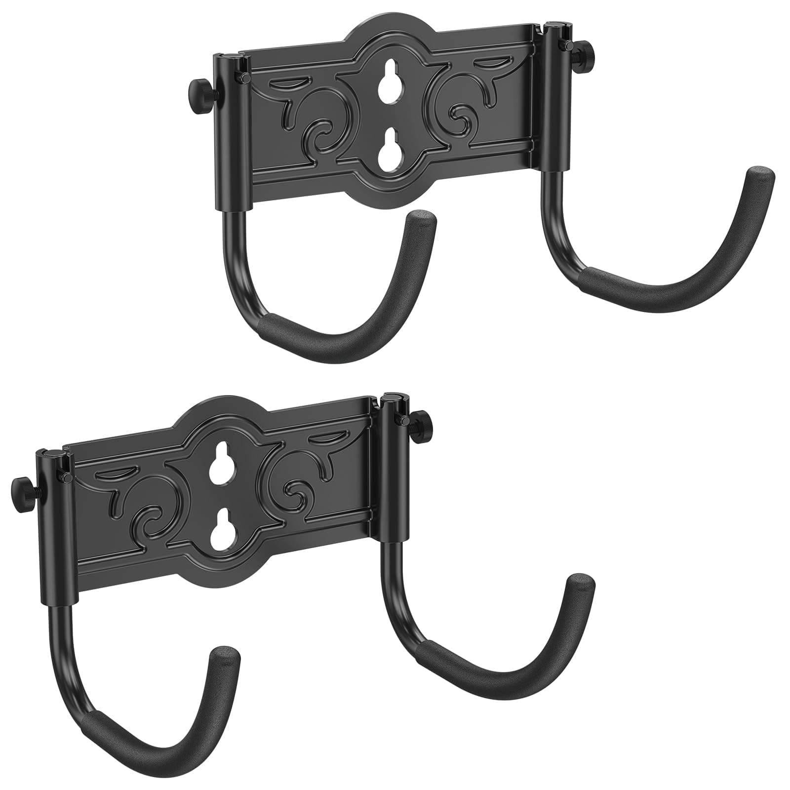 GOFORWILDGarden Hose Holder, Folding Water Hose Holder Wall Mounted 2 Packs, Durable Hose Hanger for Outside, Holds 150-Feet of 5/8-Inch Hose, Hose Reel, Hose Rack