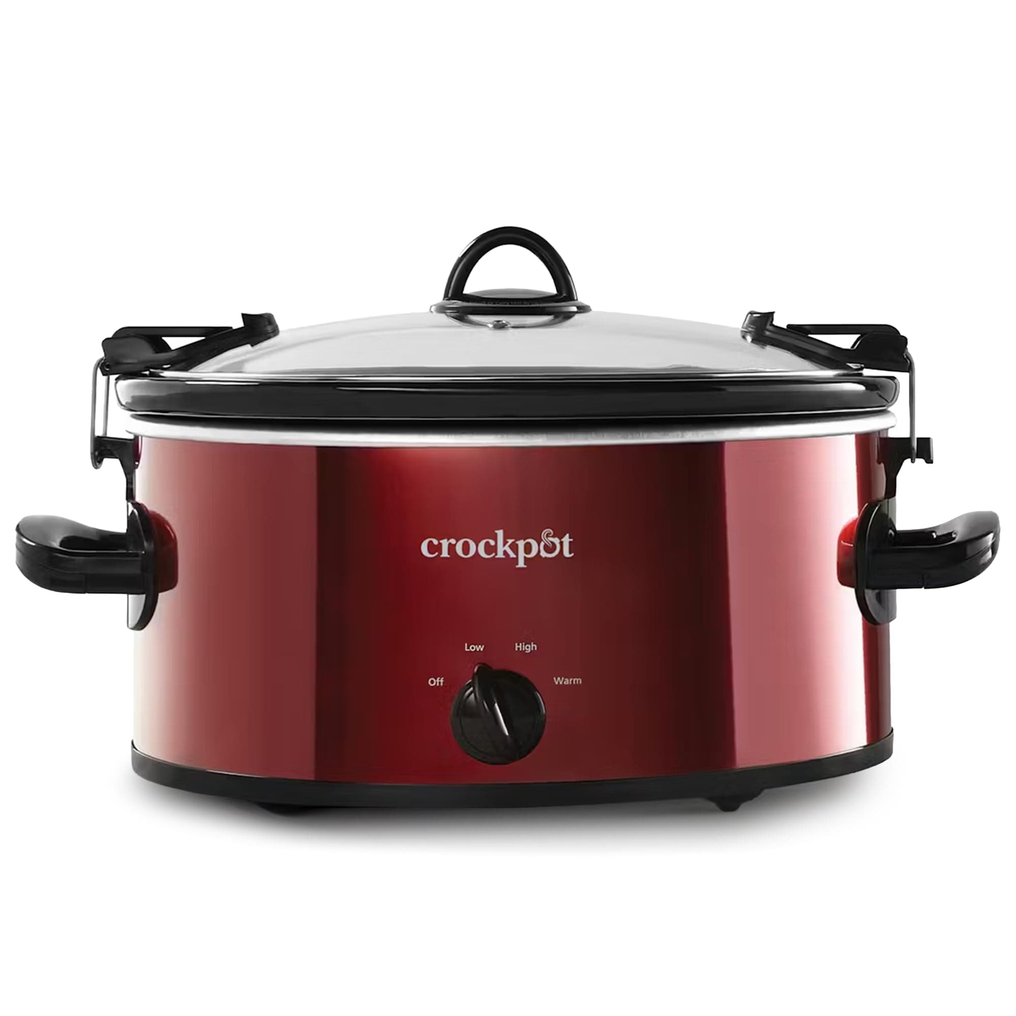 Crock-Pot 6-Quart Cook & Carry Oval Manual Portable Slow Cooker, Red