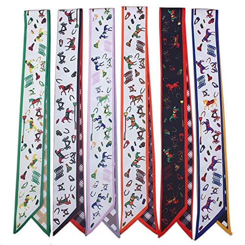 Uainhrt 6pcs Multiple Pony Design Bag Handbag Handle Ribbon Scarf Hair Head Band Neck Scarf Neckerchief Scarf Fashion Gifts