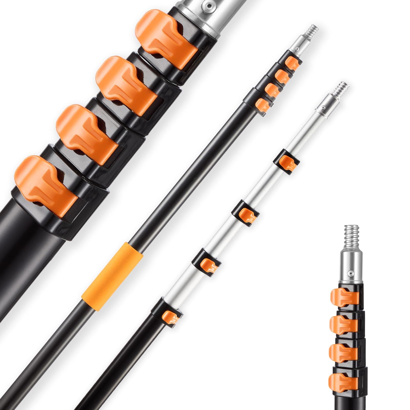 VEVOR Telescopic Extension Pole, 4.66-19 FT Multi-Purpose Extendable Pole, Sturdy Aluminum Alloy Paint Pole Extension with Flip-Lock Design, High Reach Roller Stick for Painting, Dusting and Cleaning