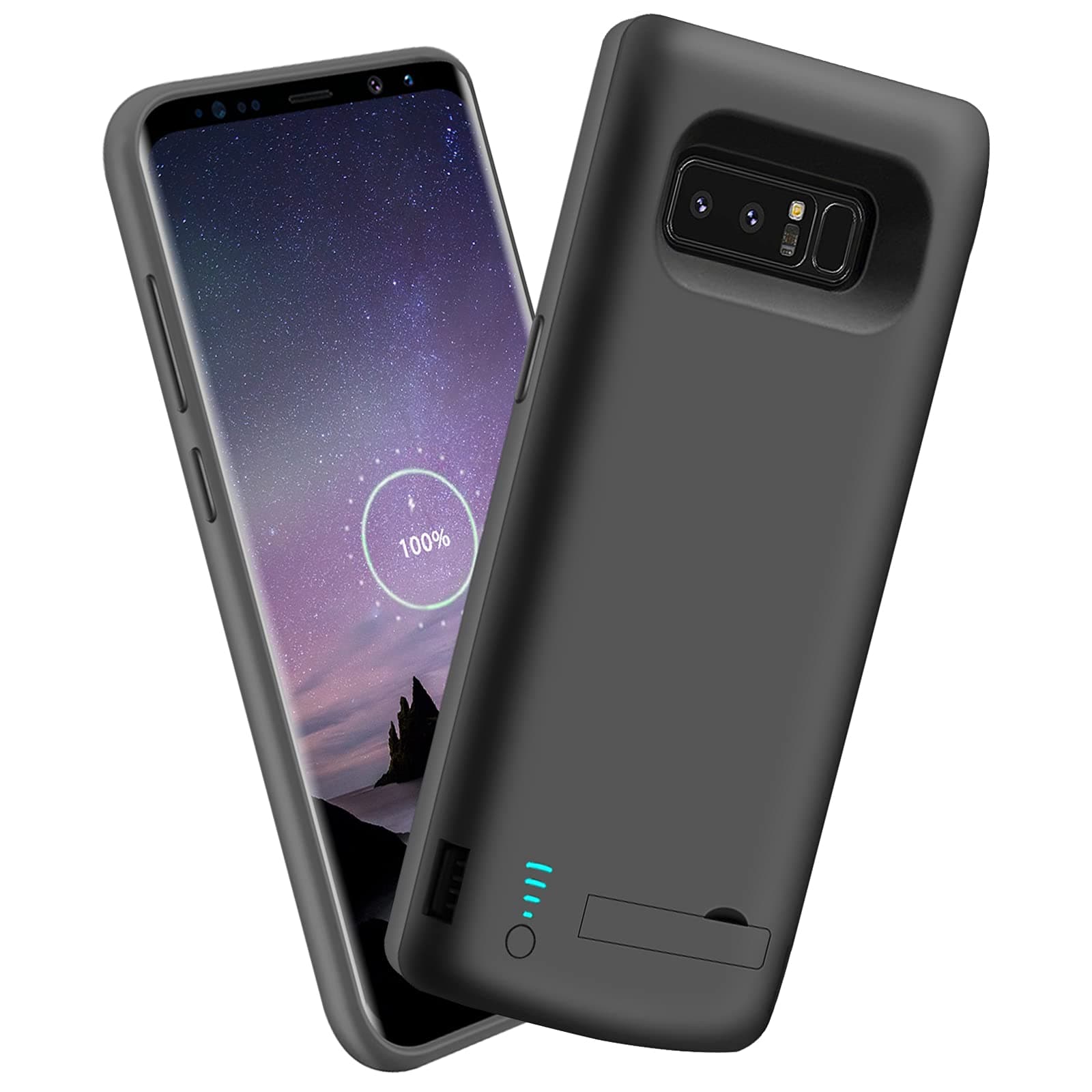 Sitong Battery Case for Samsung Galaxy Note 8, 6500mAh Rechargeable Battery Charging Charger Case, Add 1.4X Extra Juice, Charge 2 Devices Simultaneously Black