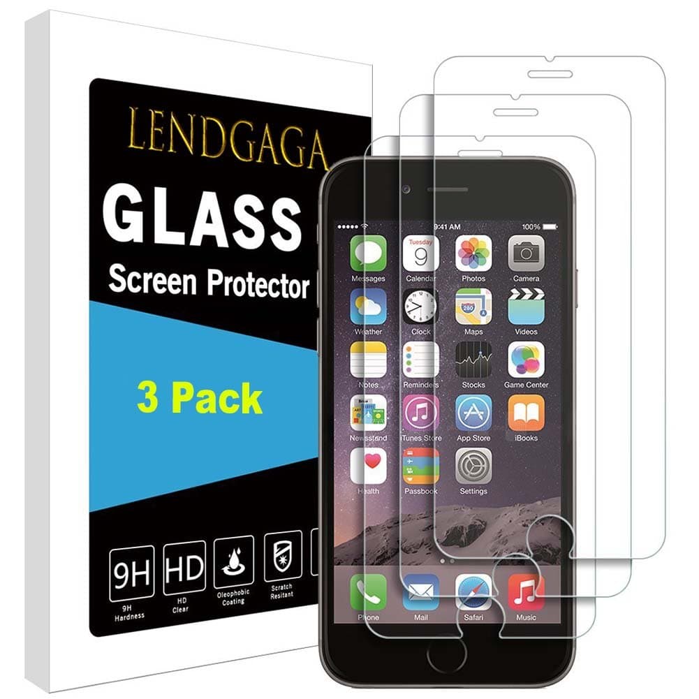 iPhone 6plus 6splus Screen Protector Premium Tempered Glass Film for Apple [5.5"inch] iPhone 6plus 6splus Lendgaga {3-Pack}