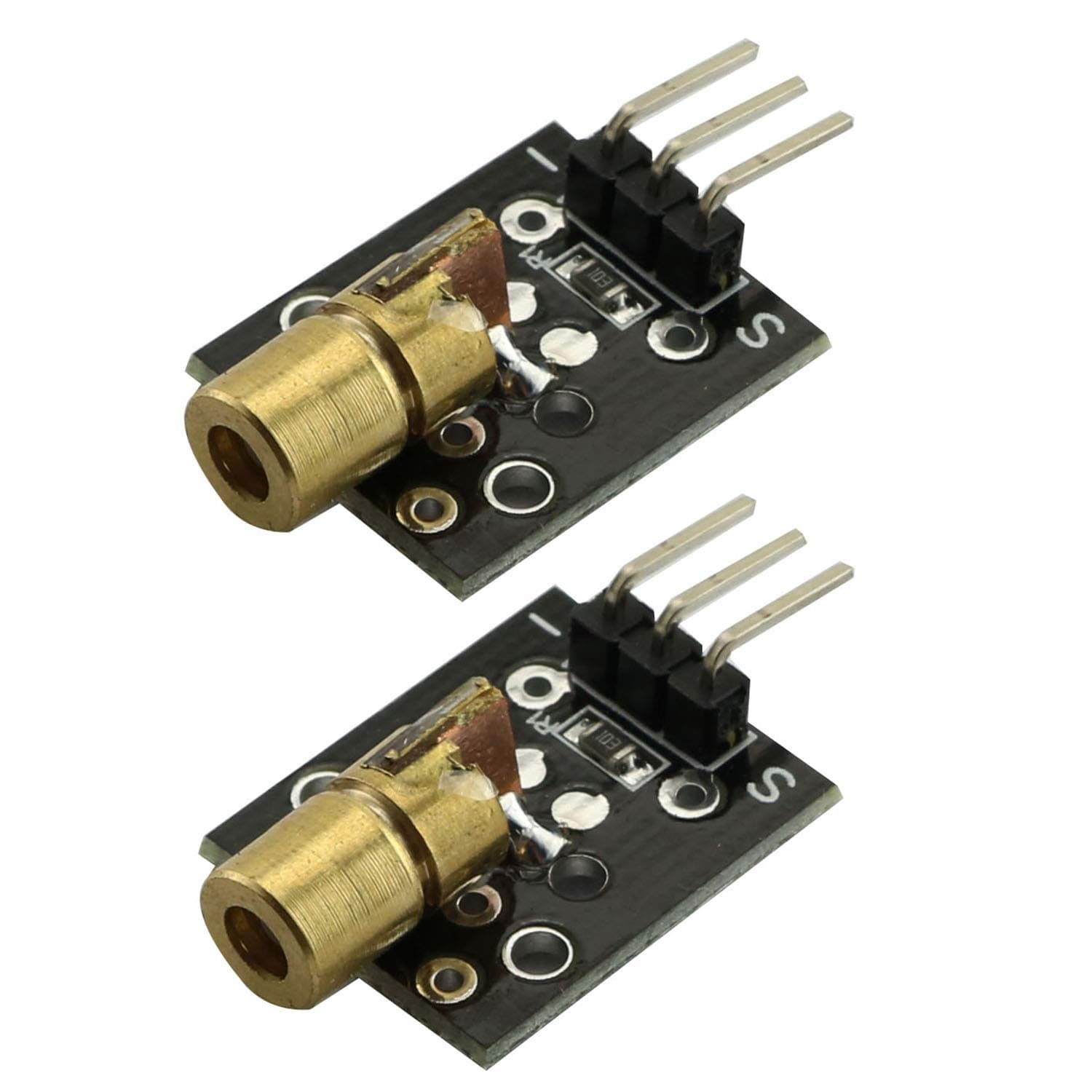 Youliang 2PCS KY-008 Laser Transmitter 3 Pin 650nm 5V Dot Diode Copper Head Sensor Module for Arduino Raspberry Pi