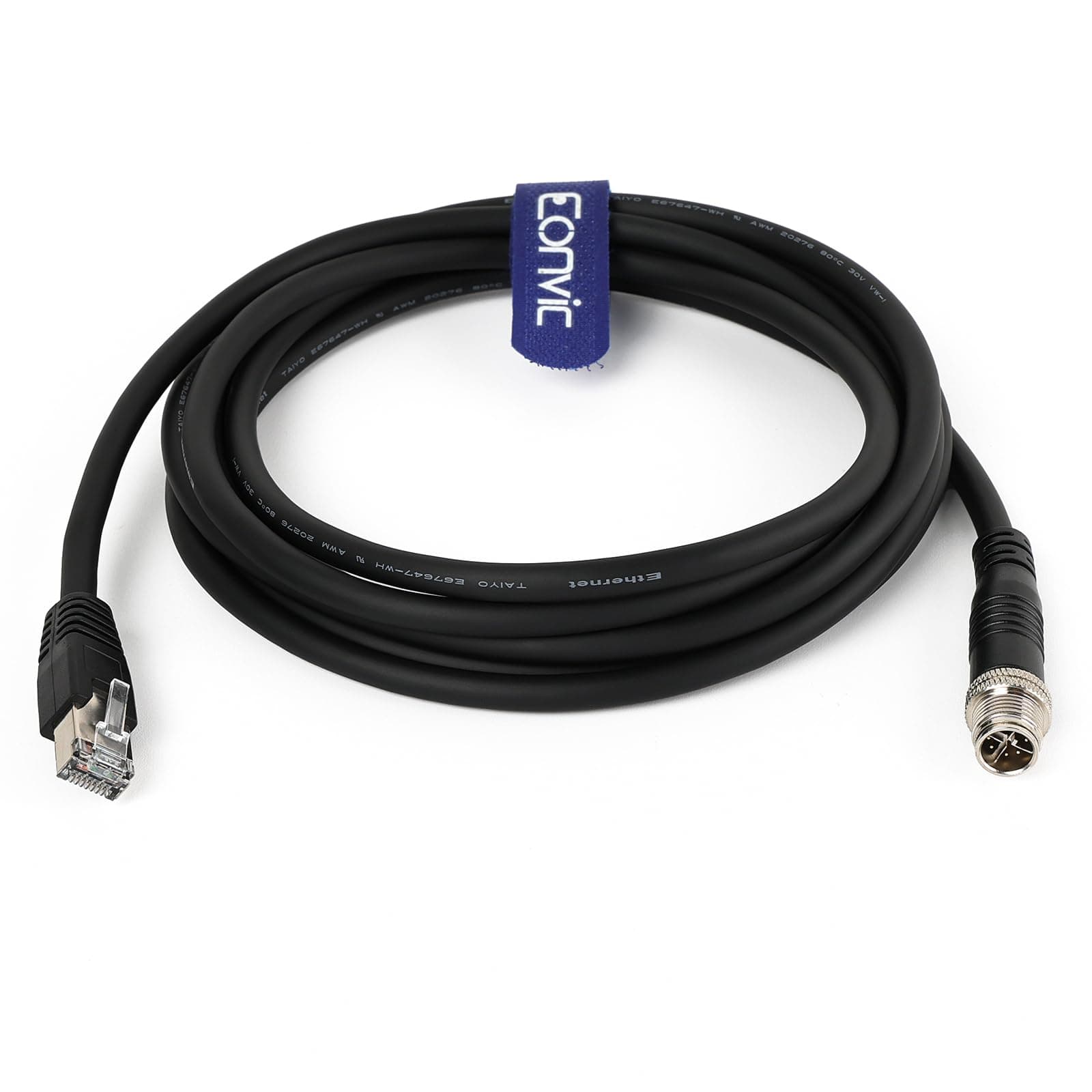 Eonvic Cognex Industrial Ethernet M12 X-Type to RJ45 High-Flex GigE Vision Camera