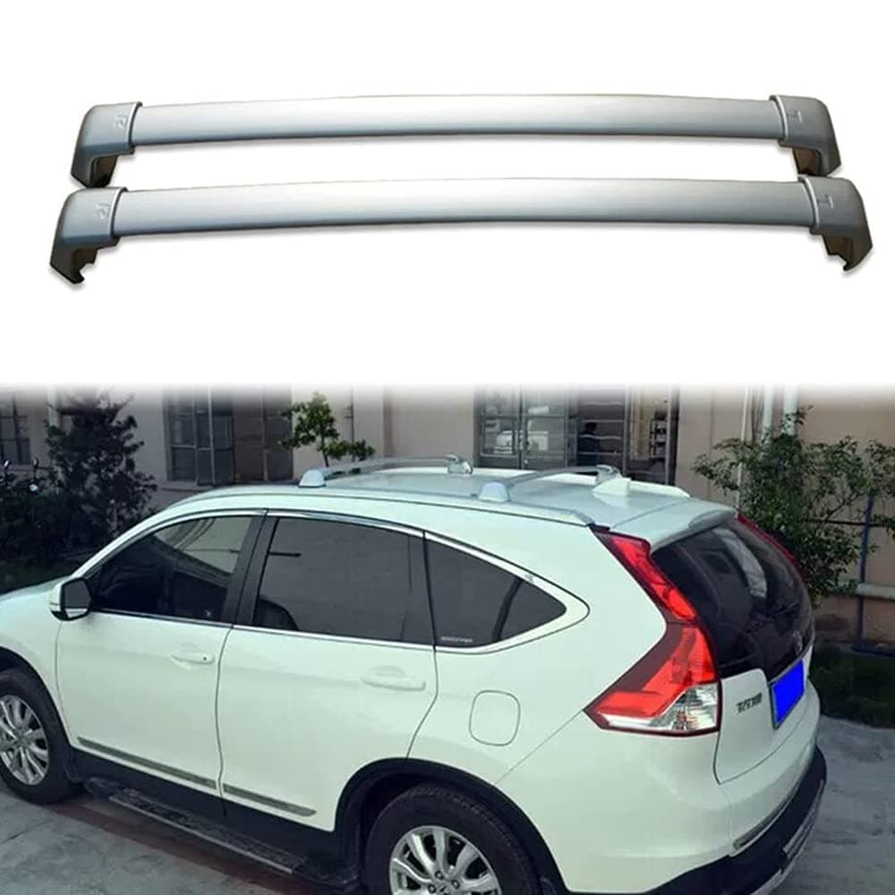 2Pcs Fits for CRV CR-V 2012-2016 Top Cross Bar Crossbar Roof Rail Side Rack Luggage Carrier - Silver