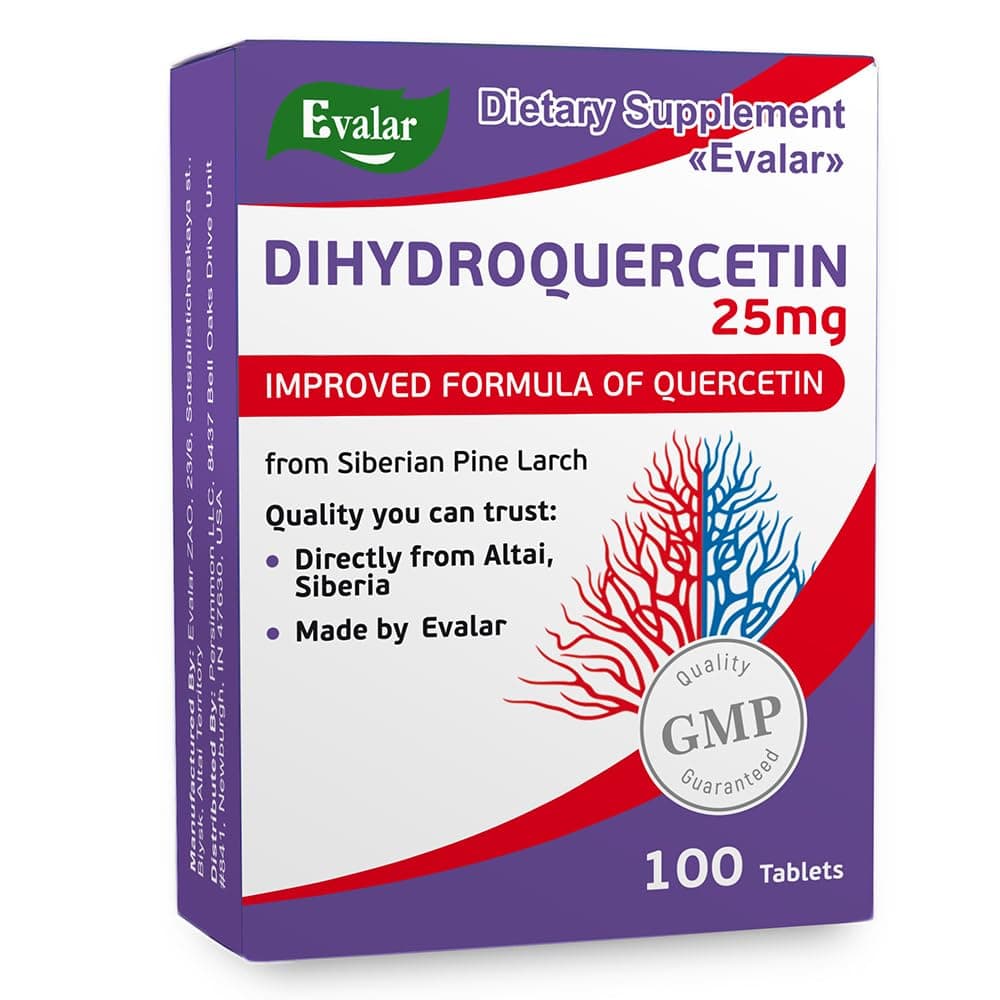 Evalar Dihydro Quercetin Siberian Pine Larch Bioflavonoid 100 Tabs Дигидро Кверцитин Эвалар