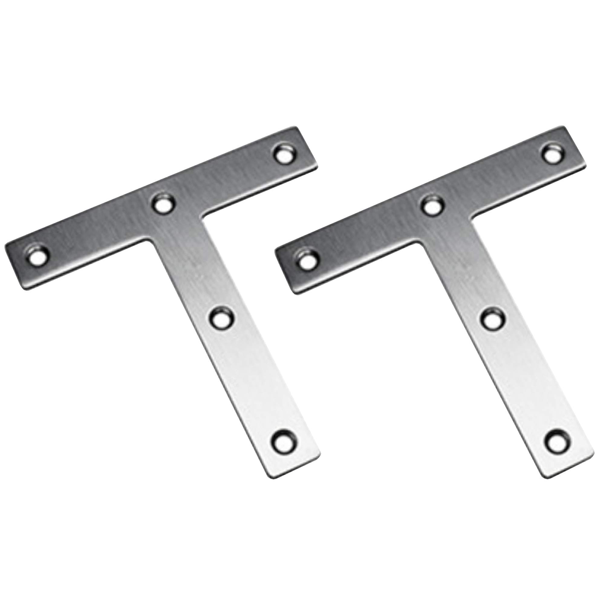T Shaped Repair Plate, Tiberham 120 x 120 mm Stainless Steel Corner Brackets Angle Braces, Heavy Duty Flat Mending Plate Joining Connector Fixing Bracket Support (Pack of 2)