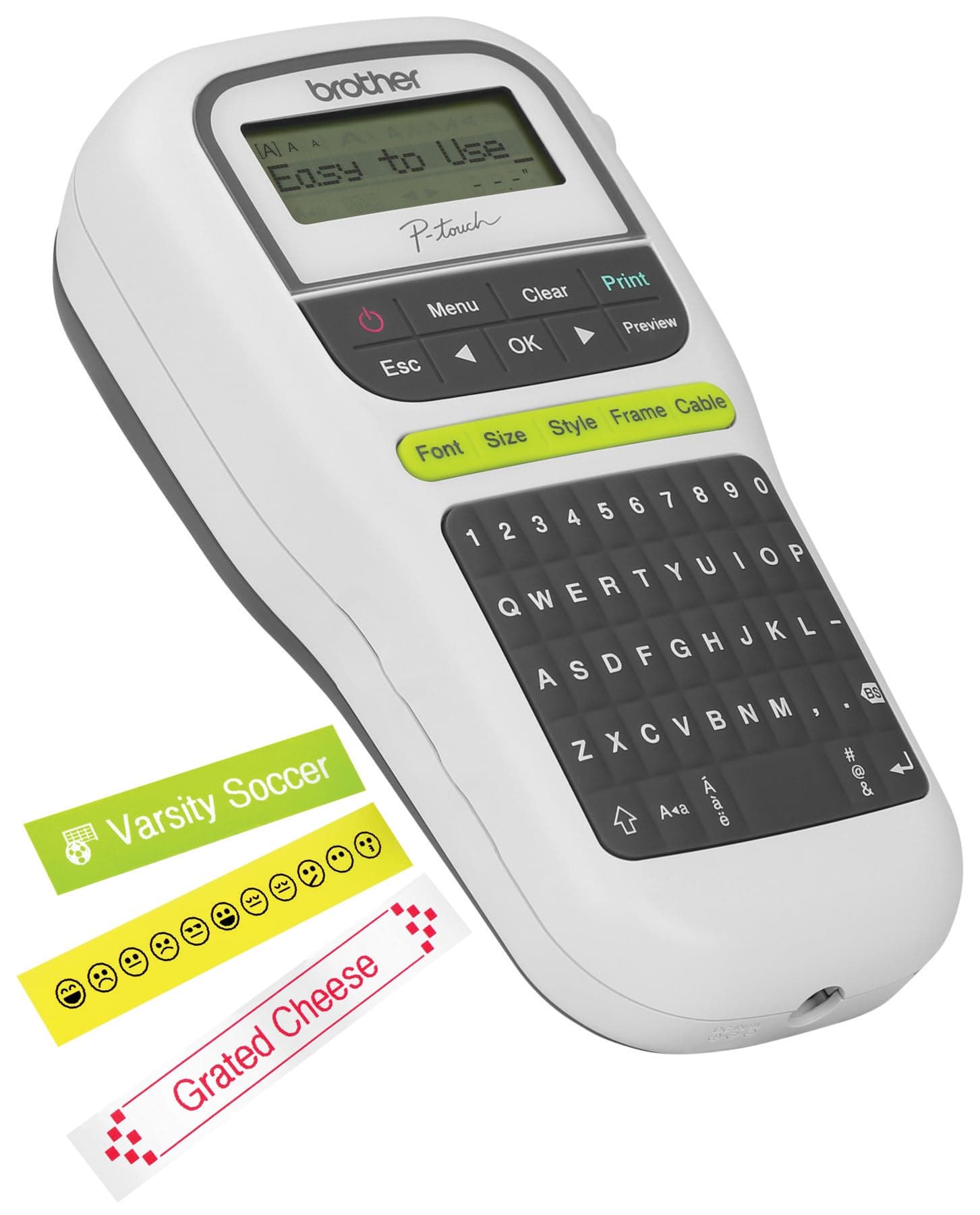 P-Touch Label Maker, PTH110, Thermal Transfer Inkless Pocket Printer, Portable, Lightweight QWERTY Keyboard, One-Touch Keys & Multiple Templates for Home & Office Organization on The go
