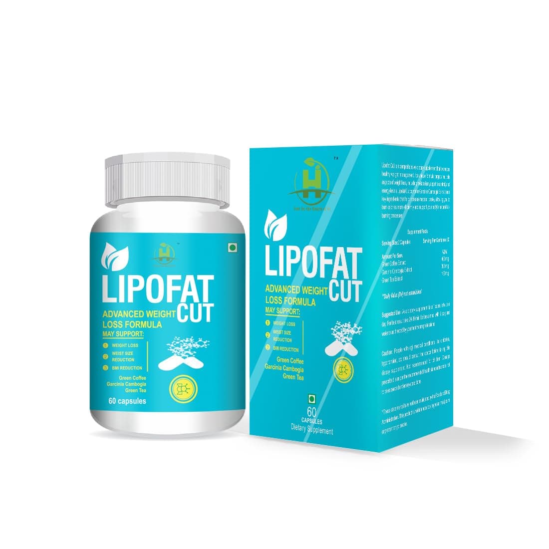 Healthy Nutrition - Just for the Health of it Lipofat Cut Advanced Weight Loss Formula Support Weight Loss, Veg Dietary Supplement, Weight Management, Garcinia Cambogia Extract (60 Capsules)