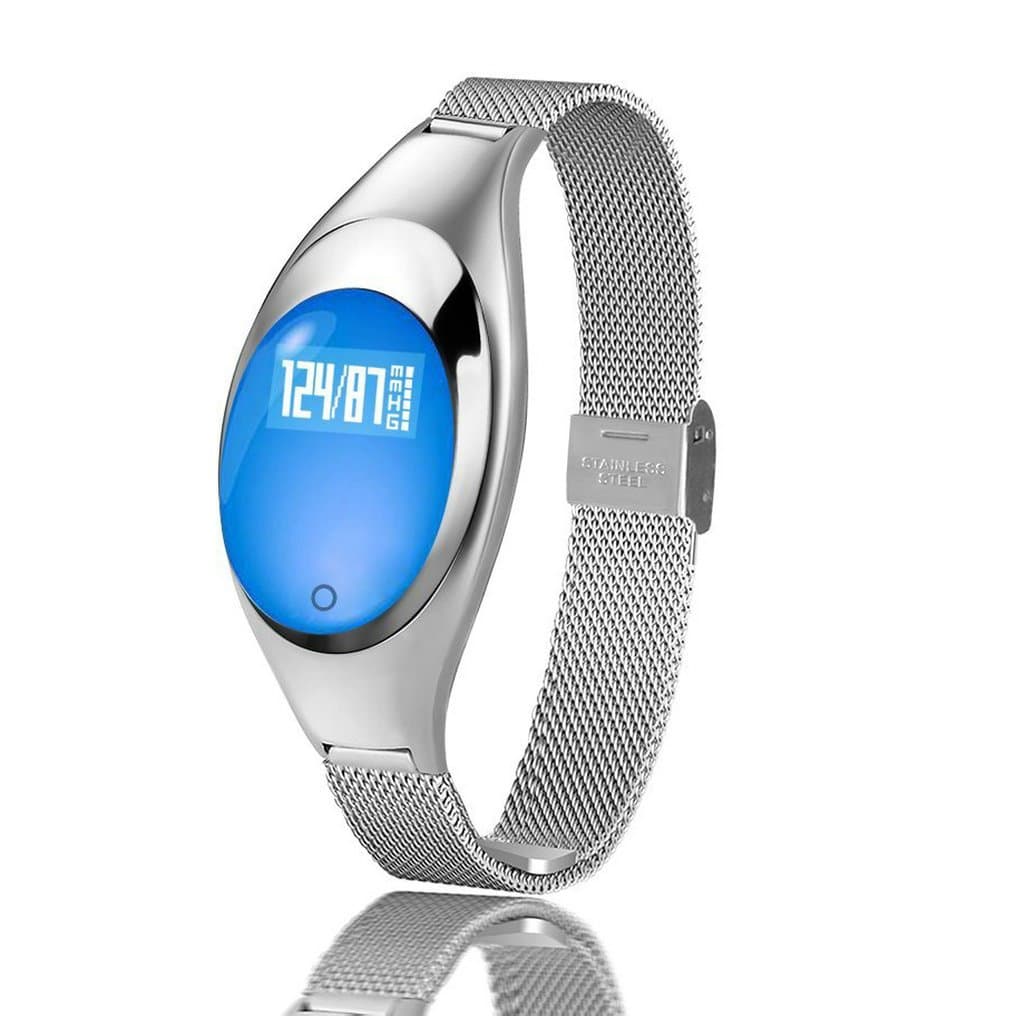 Smart Bracelet, JIAMEIYI Smart Watch Sports Z18 Tracker Heart Rate Monitor Daily Waterproof with Bluetooth Delicate Smartwatch Blood Pressure and Oxygen Monitor Best Gift for Women