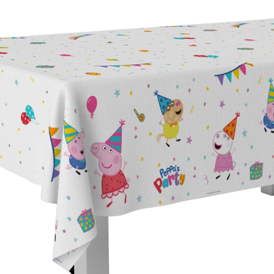 Peppa Pig Tablecloth, Birthday Decoration, Item for Kids Parties, Celebrations and Birthdays, 1 Piece, 120 x 180 cm
