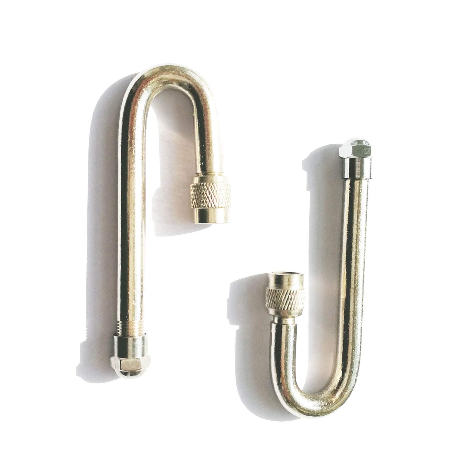 Tiziri Valve Stem Extension J-Type 2xPCS 180° 180 Degree Dual Tire Extenders Trucks RV Trailers Wheel Sliver New