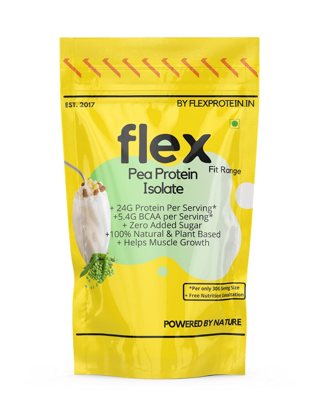 Flex Protein European Pea Protein Isolate, Unflavoured and Unsweetened, 1 Kg