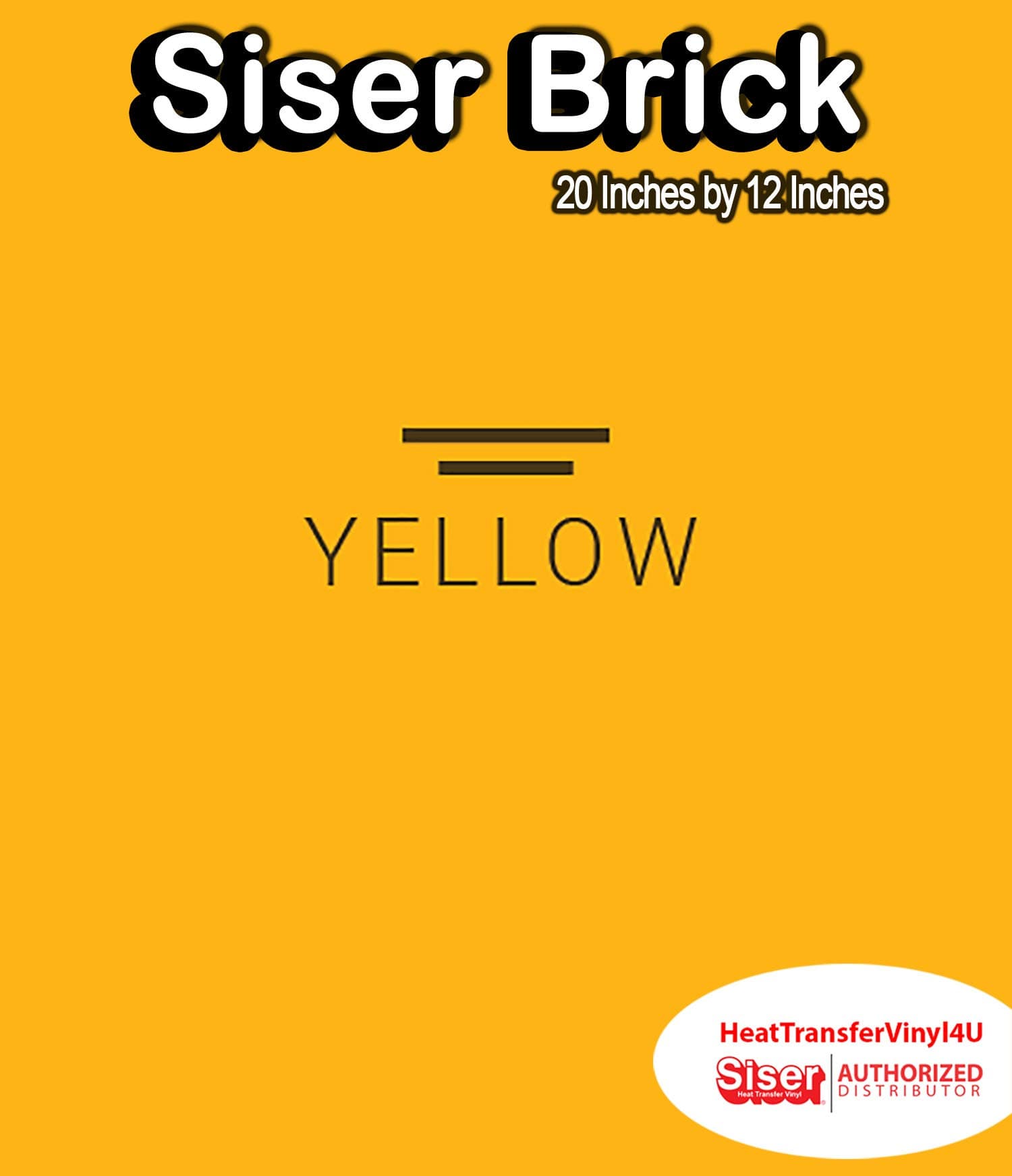 SISER Brick 600 Iron on Heat Transfer Vinyl 20" (Yellow, 1 Feet)