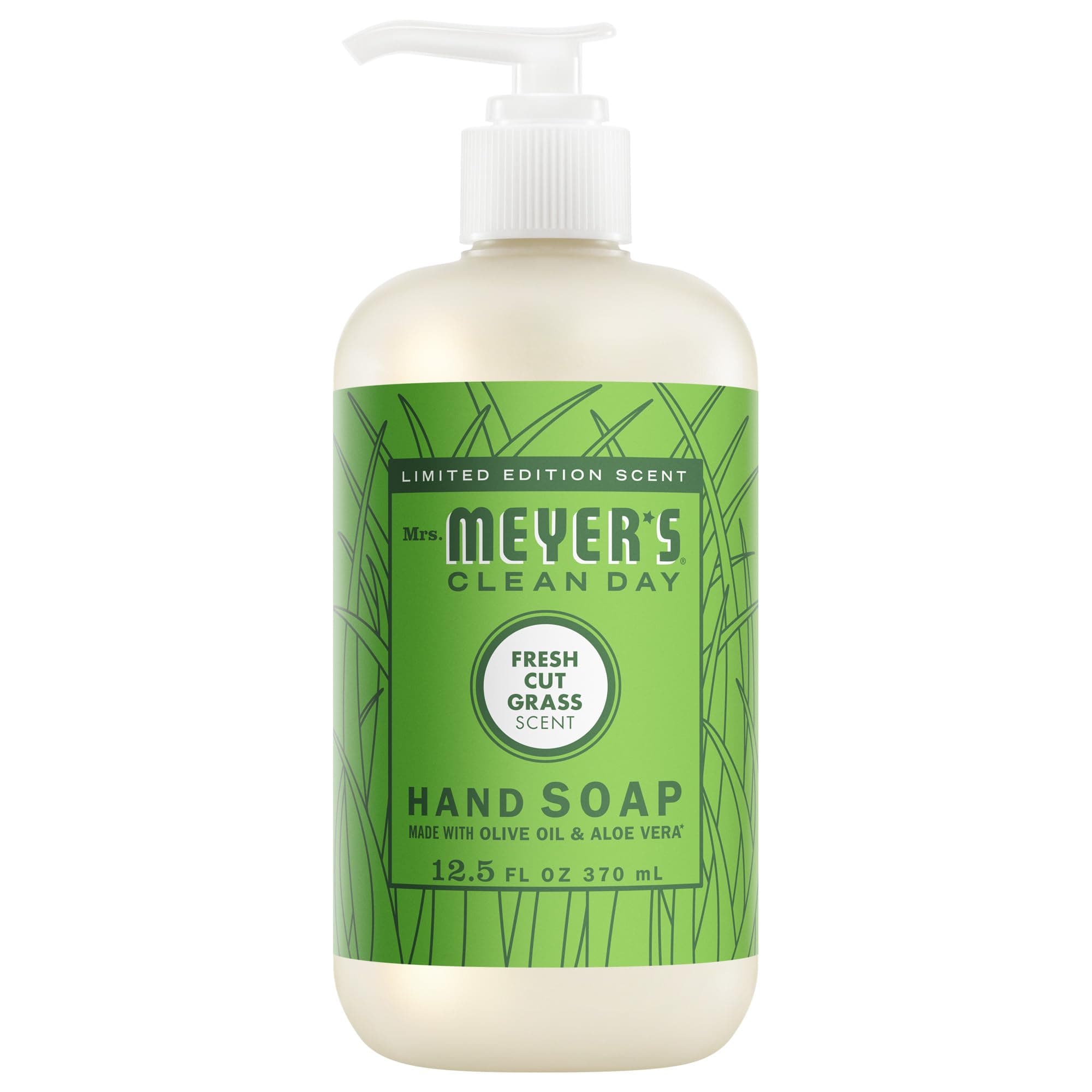 Mrs. MEYER'S CLEAN DAY Liquid Hand Soap, Fresh Cut Grass Scent, 12.5 Ounce Bottle
