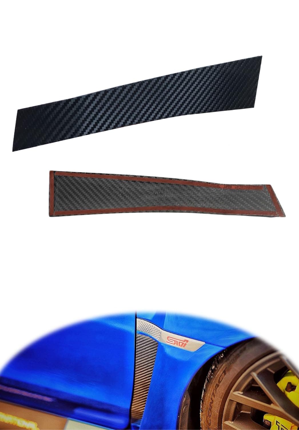 Fender Vent Insert Cover Exterior Overlay For SUBARU WRX/WRX STI 2015-2021 Real Dry Carbon Fiber Lightweight Strong with UV-Resistant Clear Coating Aggressive Updated Look(2PCS/PAIR)