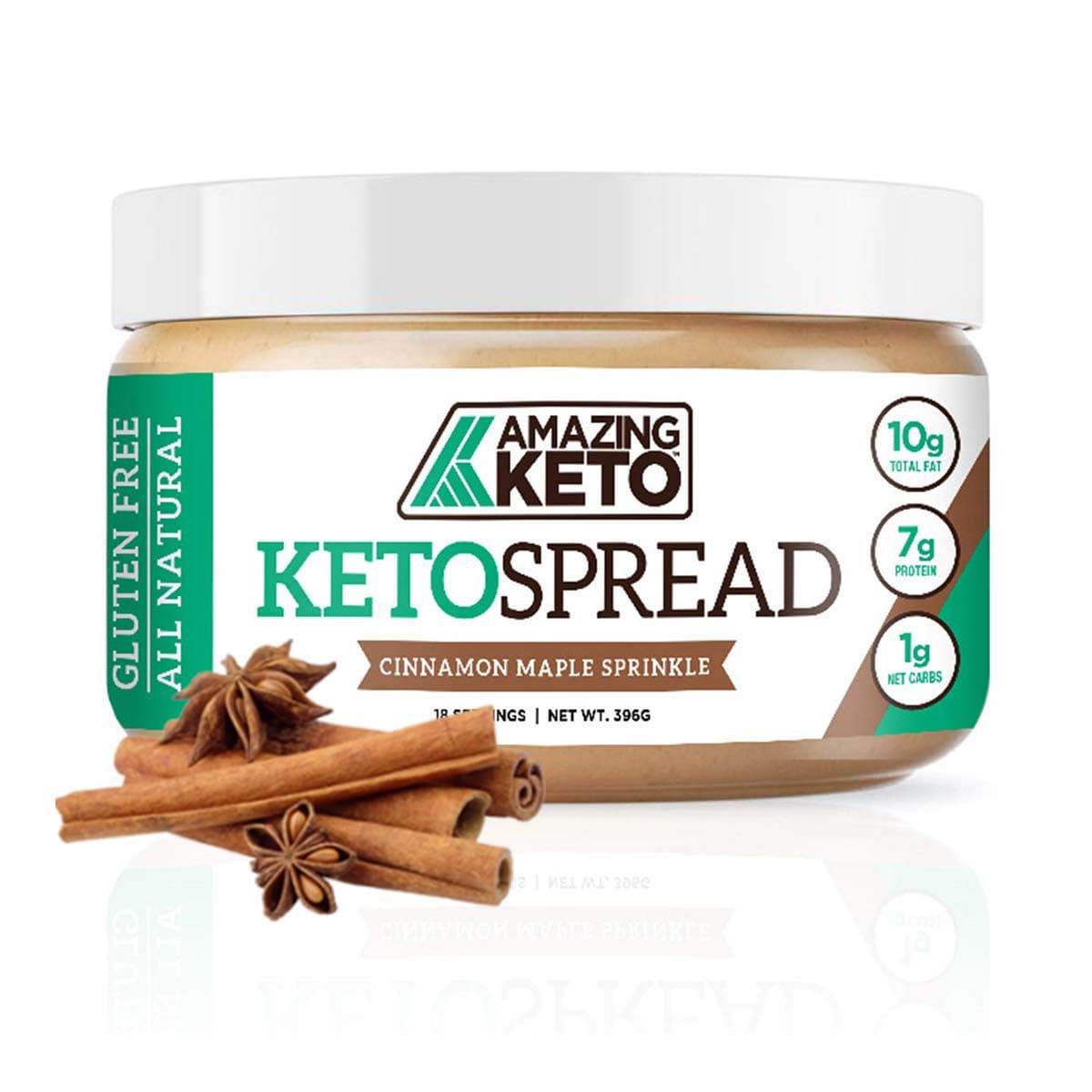 Amazing Keto Nut Butter Spread | Low Carb Keto Nut Butter Spread | Fat Bomb, Gluten Free & All Natural for Ketogenic Diet | 10G Fat, 7G Protein & 1G Net Carb | 18 Count (Cinnamon Maple Sprinkle)