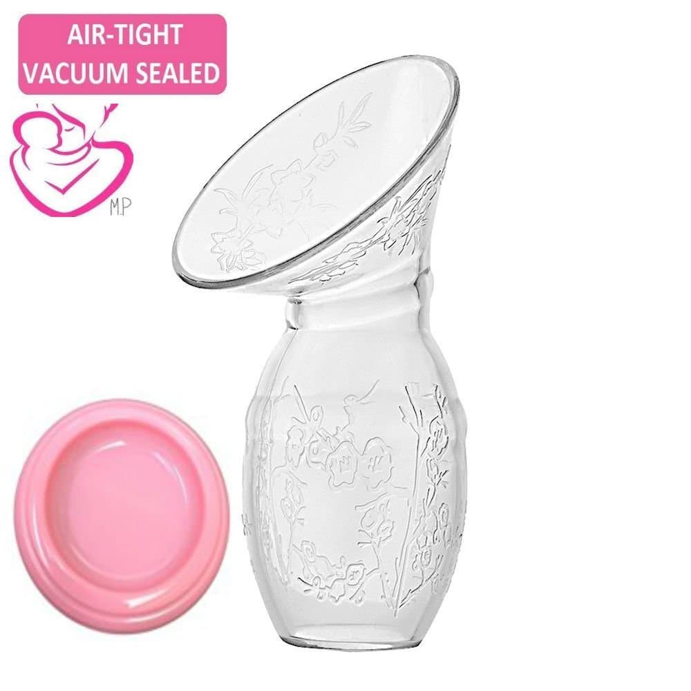 Mamas Pride Manual Breast Pump with Bonus Lid and Milk Saver Suction, Silicone Breast Pump, Breast Pump Manual, Breast Milk Pump, All-in-1 Lid, Air-Tight Vacuum & BPA Free (Pink)