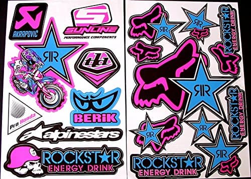 2 Sheets of Motocross MX Stickers Pre Cut Self Adhesive Vinyl B41r11