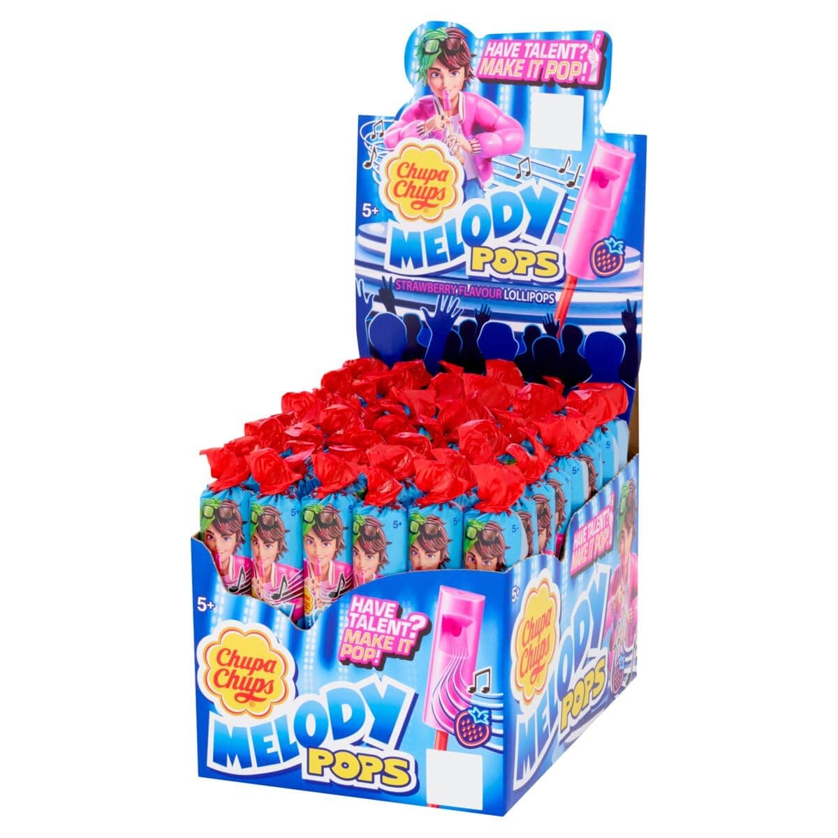 Melody Pop Lollipops, Strawberry Flavoured & Musical Party Sweets, Suitable for Vegetarians - 48 Lollies