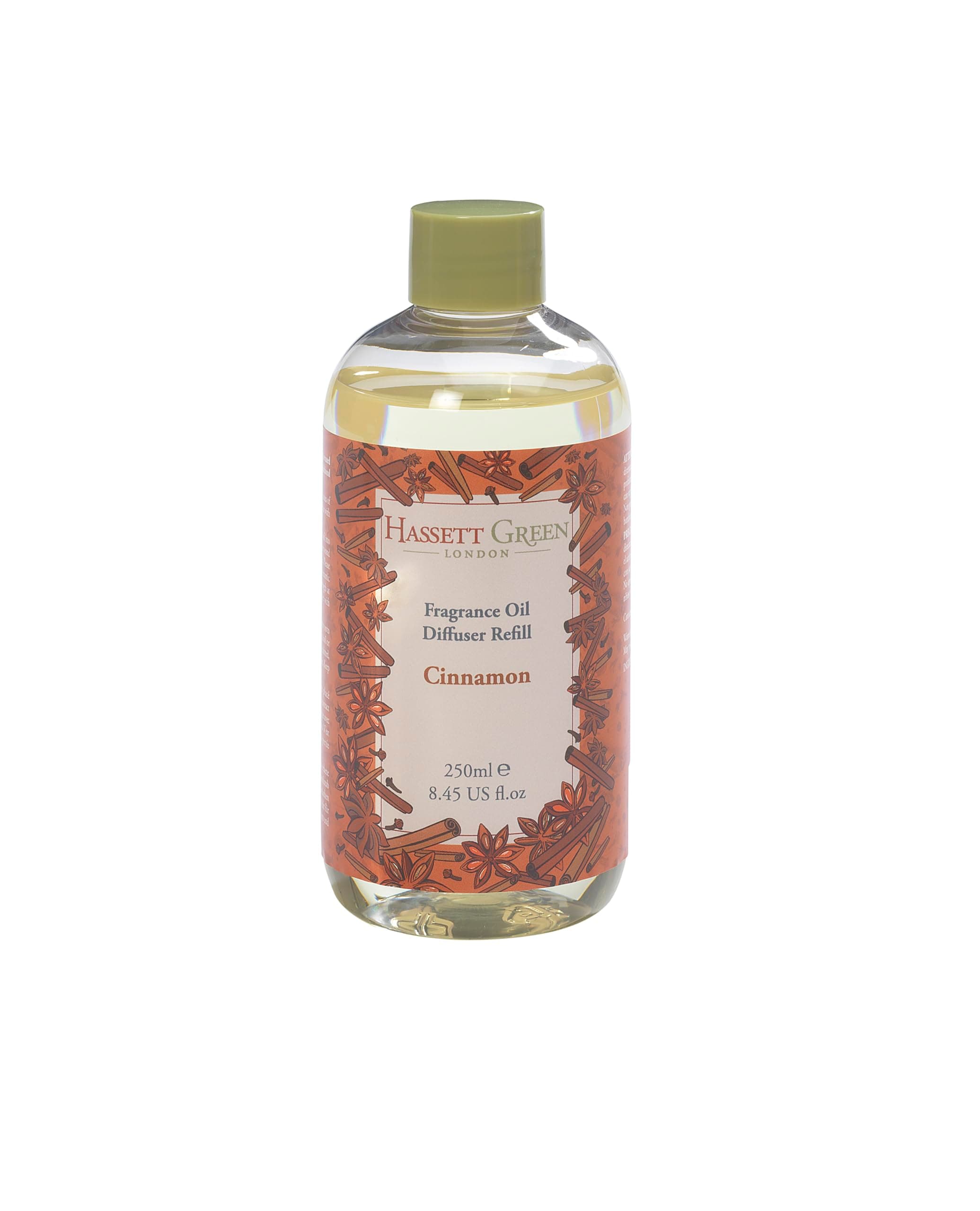 Hassett Green London - Cinnamon - Fragrance Oil Reed Diffuser Refill - Larger Size 250ml Bottle