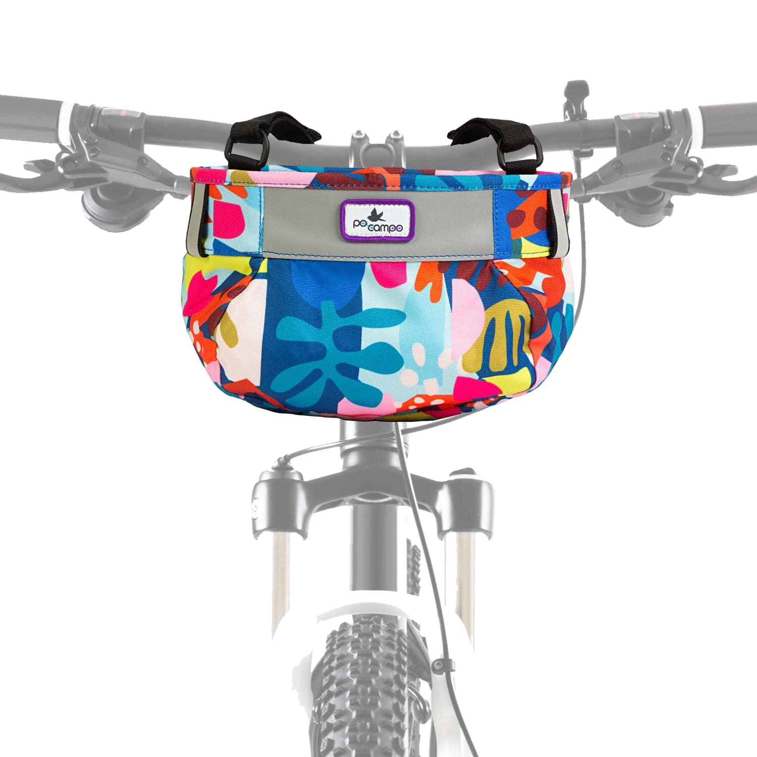 Po Campo Kids Bicycle Basket – Whoosh Bike Basket – Front Frame Handlebar Bag – Waterproof Fabric Bike Basket for Boys, Girls, Toddlers Bike or Scooter