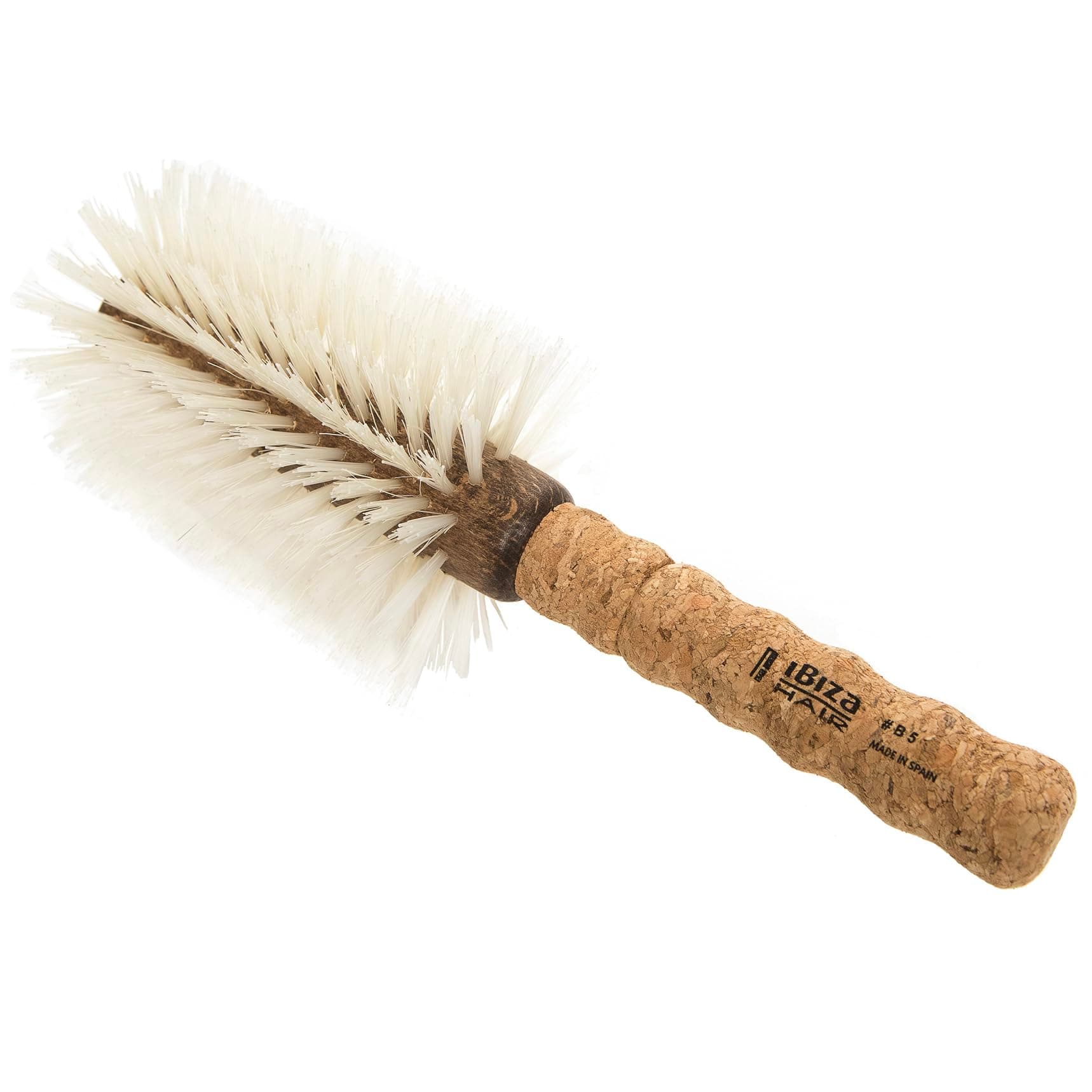 Round Boar Bristle Brush (B Series) | Blonde Bristles with Cork Handle | Ideal for Color Treated & Fine Hair | Adds Texture & Shine