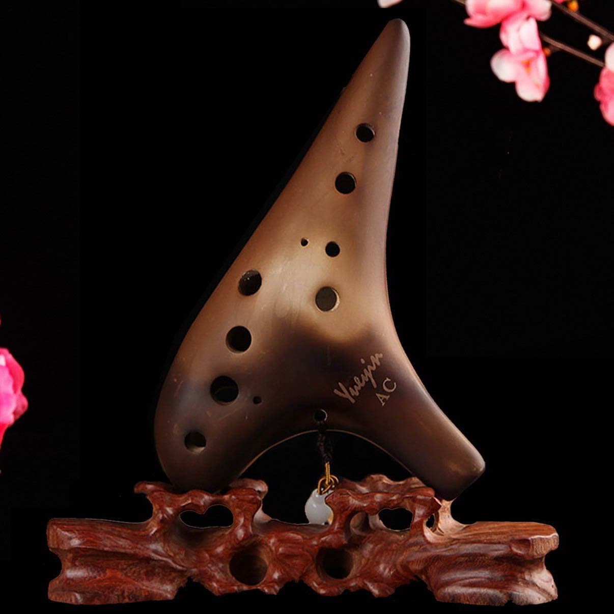 Dsoso Smoked Ocarina 12 Hole Legend of Zelda Alto C for Professional Performance and Beginner,best Gift for Antique Collectors Vintage Masterpiece Collectible