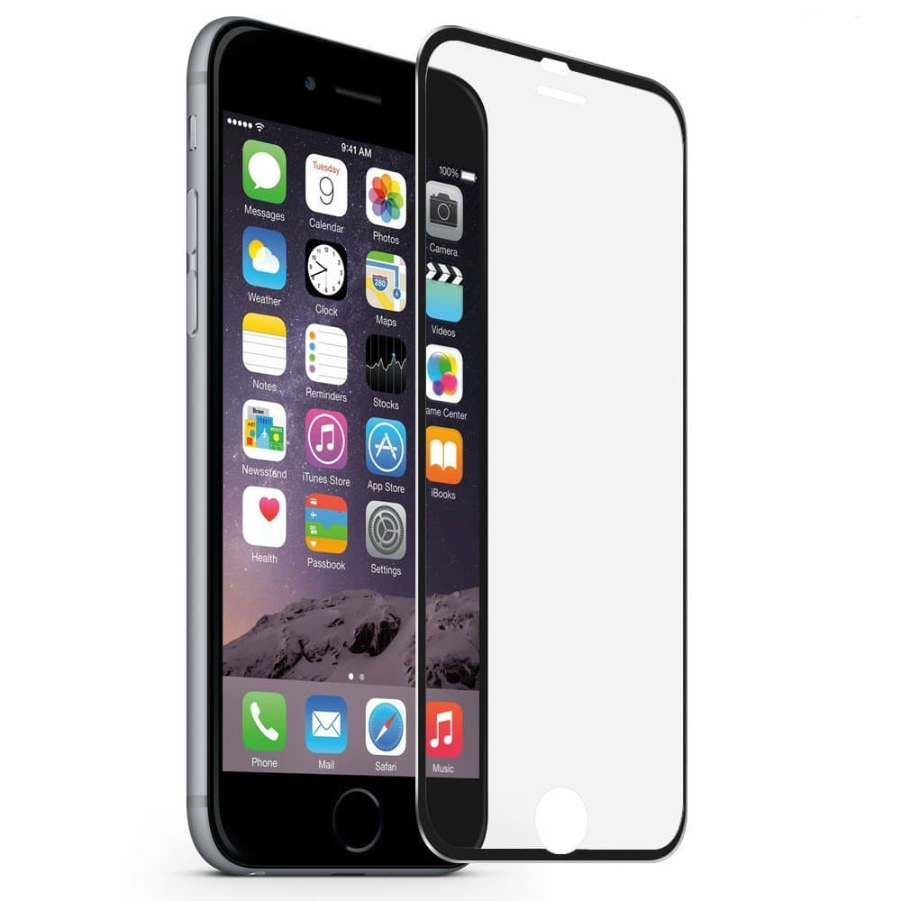 MuStone Screen Protectors for iPhone 6 6s, 3D Screen Protector Full Coverage Tempered Glass Screen Protector Case Friendly Metal Edge to Edge replacement for iPhone 6 6s Film 4.7'' (Metal Black)