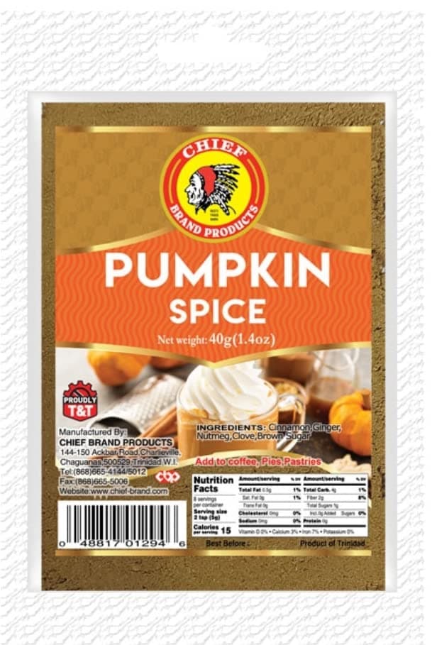 Chief Pumpkin Spices (40 Grams Single Bag) - Product of Trinidad