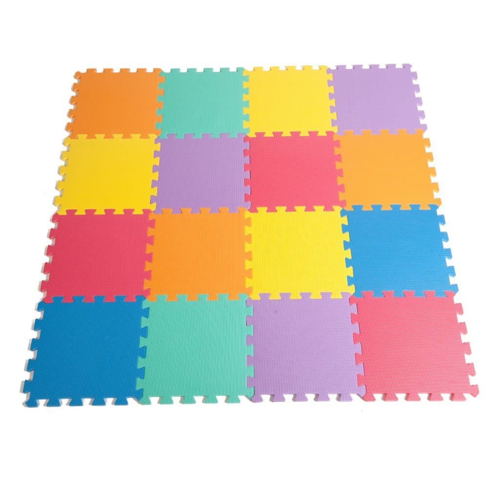 Zoeshare Puzzle Play Mat for Kids Foam Mat,16 Piece, Multi-Color, Each Tile 12"x 12"x 0.4"