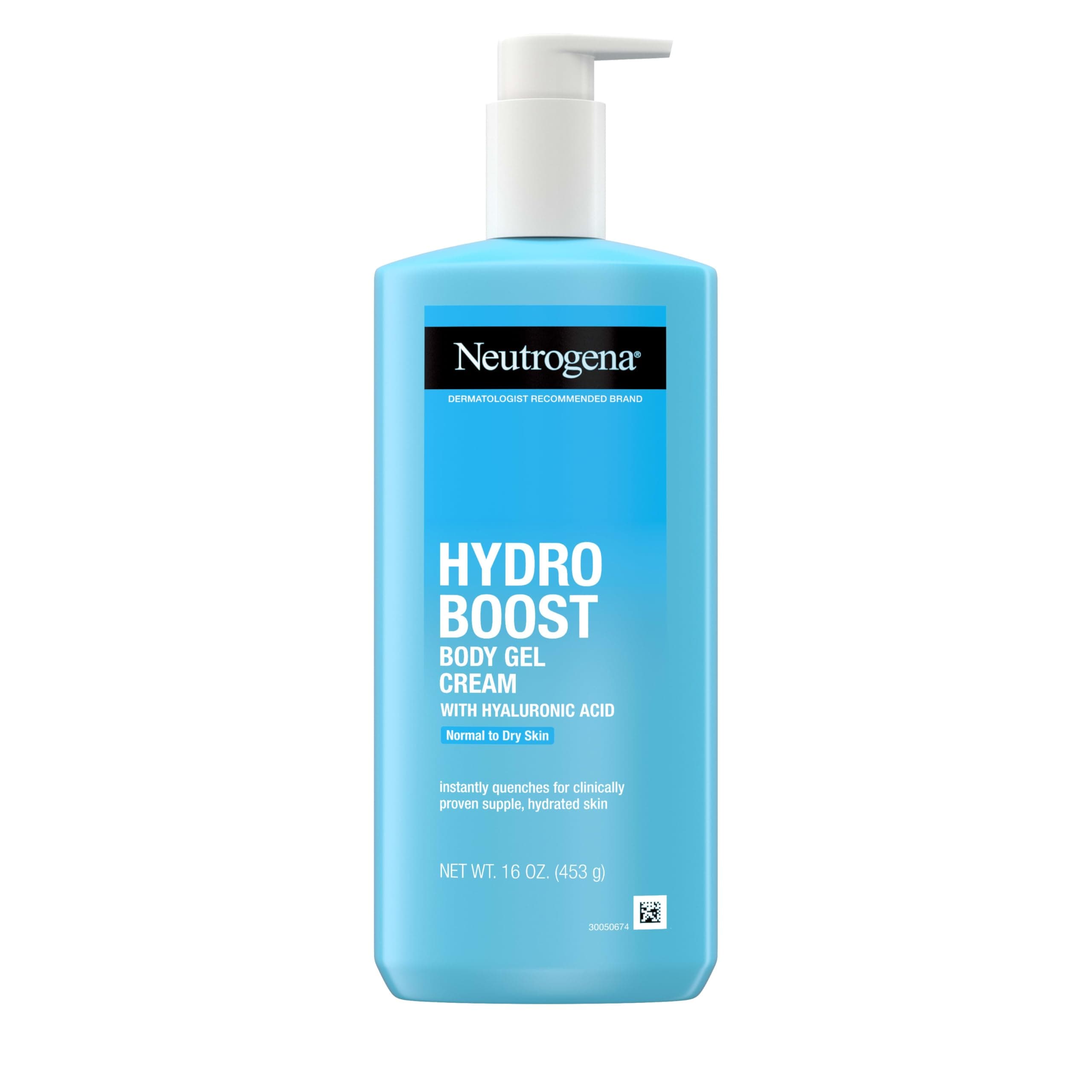 Hydro Boost Hydrating Body Gel Cream with Hyaluronic Acid, Non-Greasy and Fast Absorbing Body Lotion for Normal to Dry Skin, Paraben-Free, 16 oz